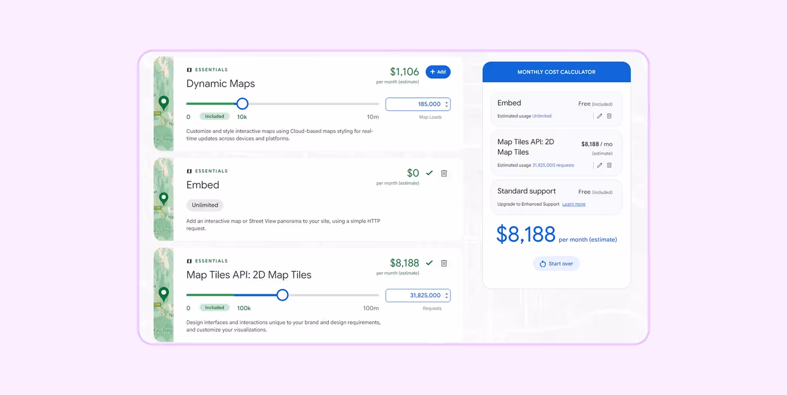 google maps api pricing