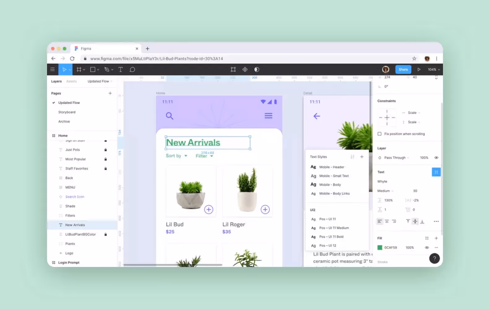 Screenshot of Figma’s interface