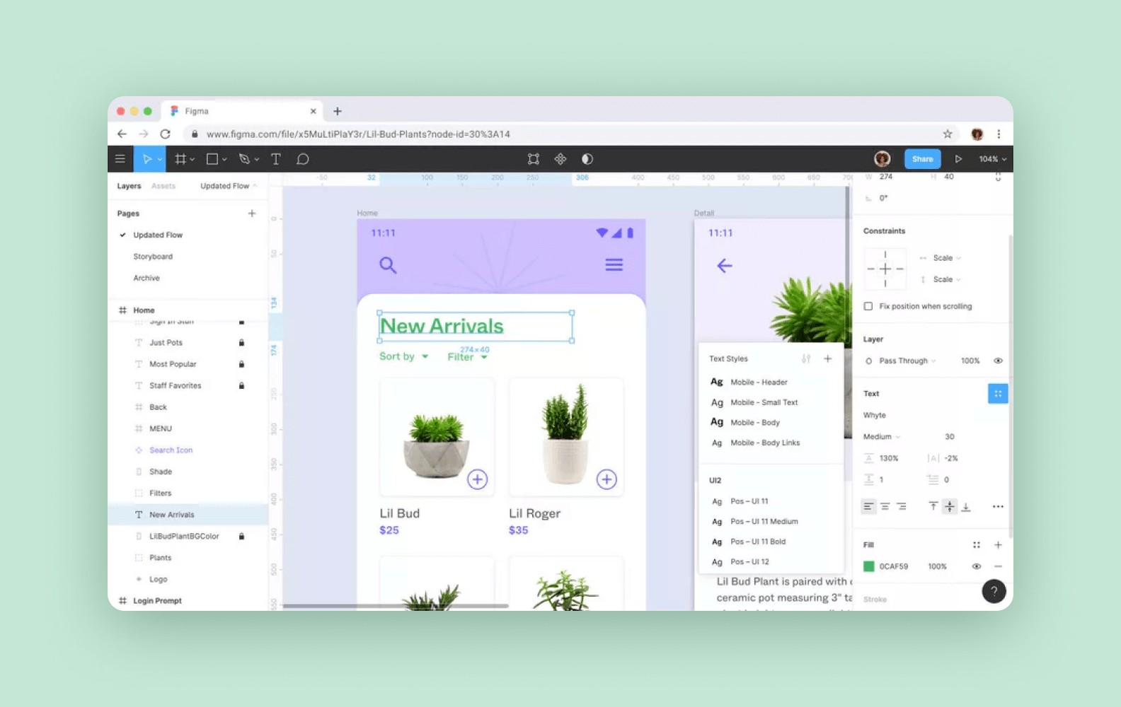Screenshot of Figma’s interface
