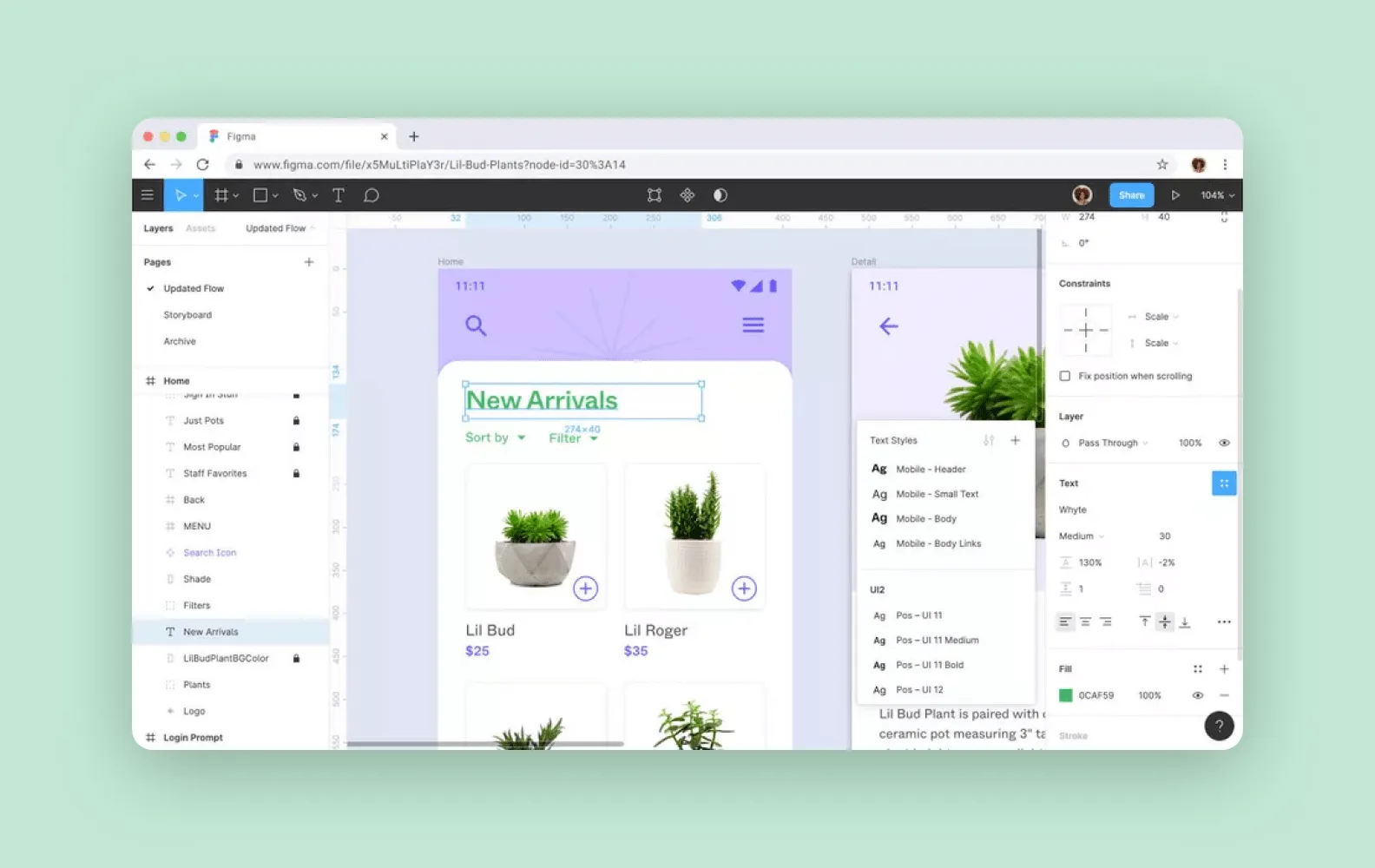 Screenshot of Figma’s interface