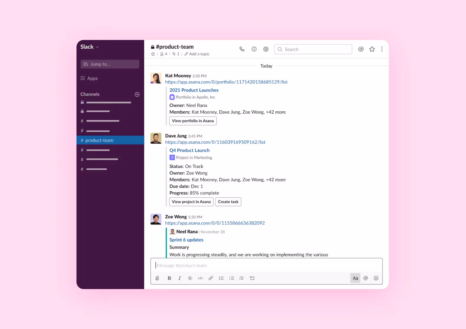 Screenshot of Slack’s interface