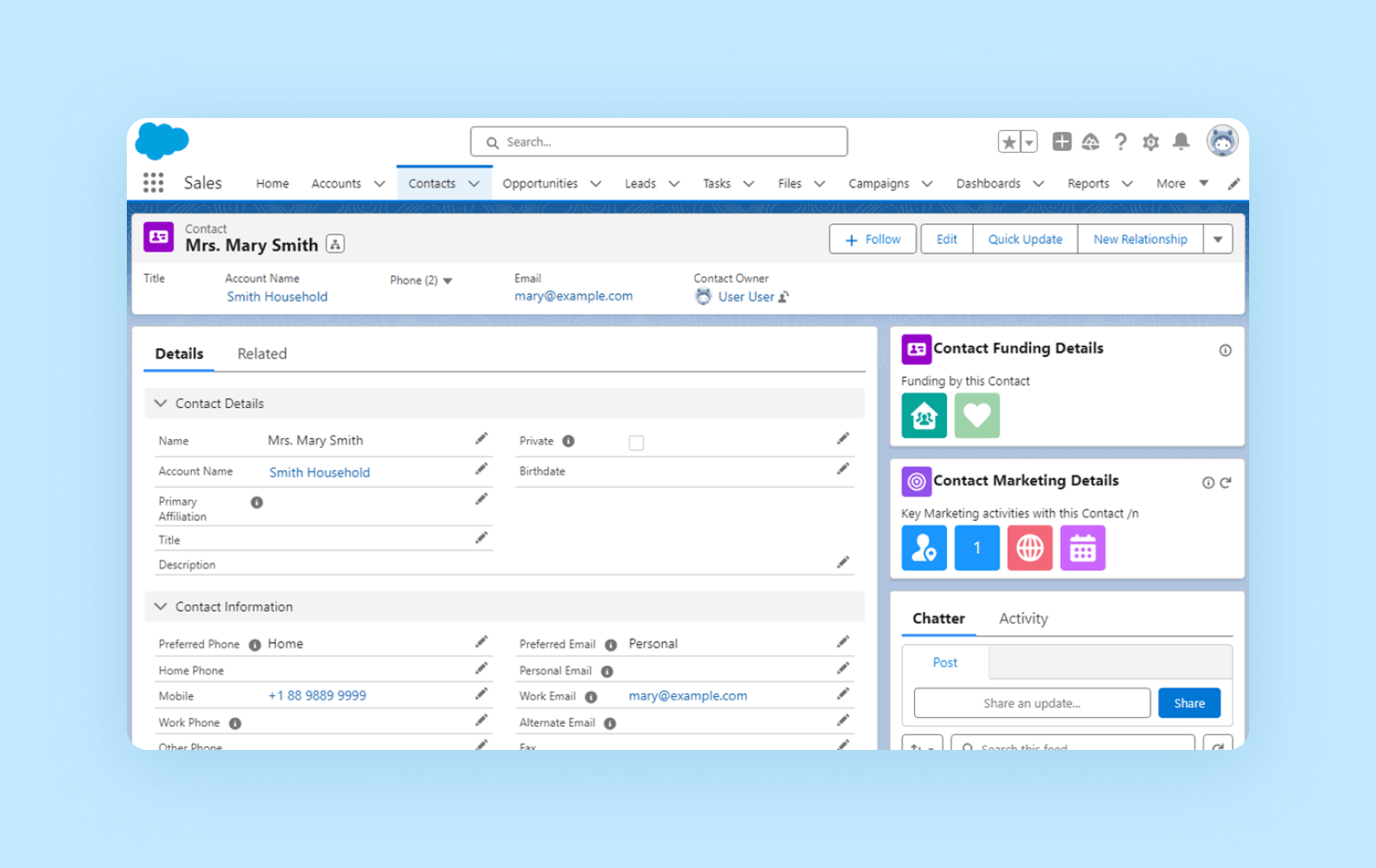Screenshot of Salesforce’s interface