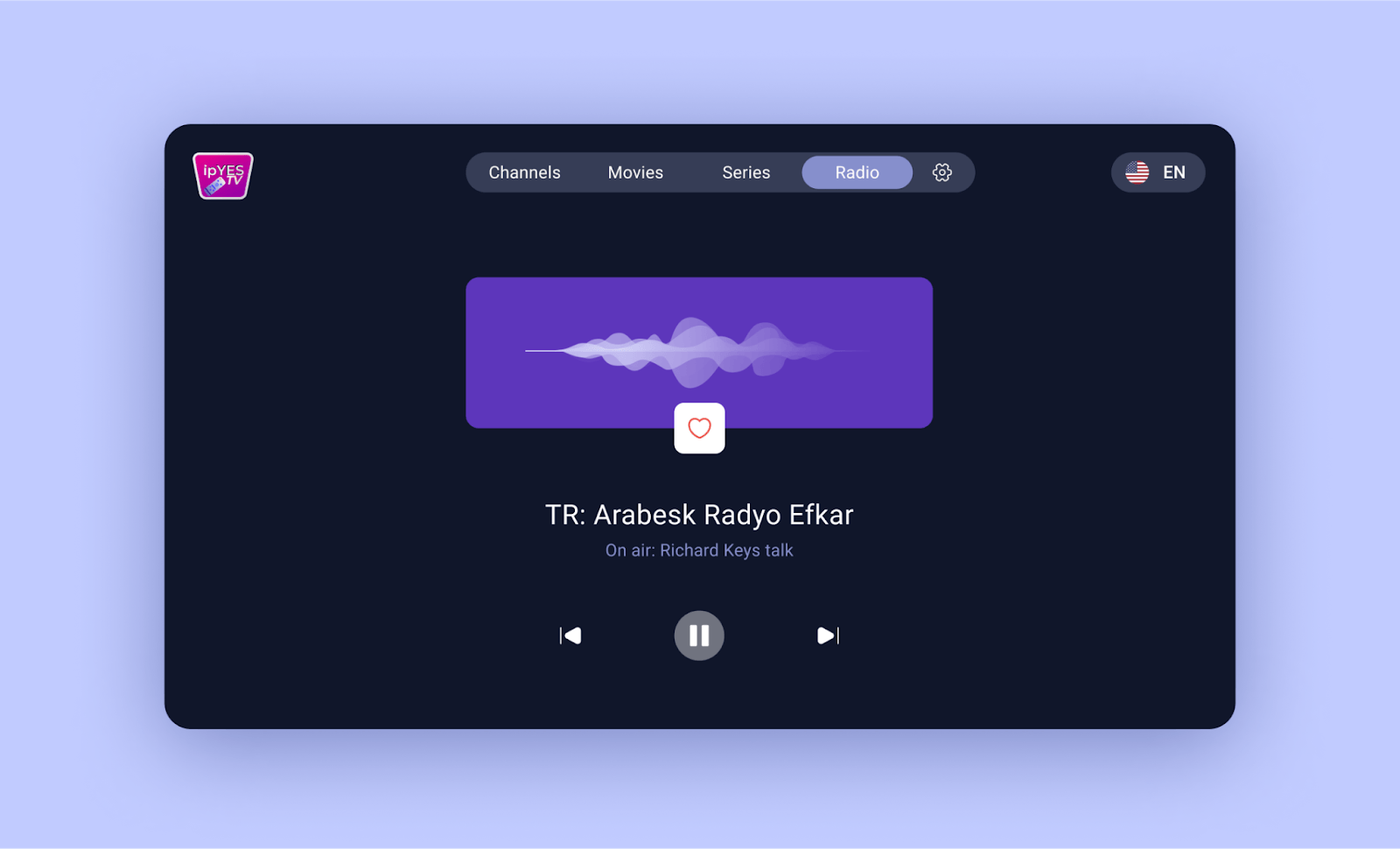 radio feature in a TV app