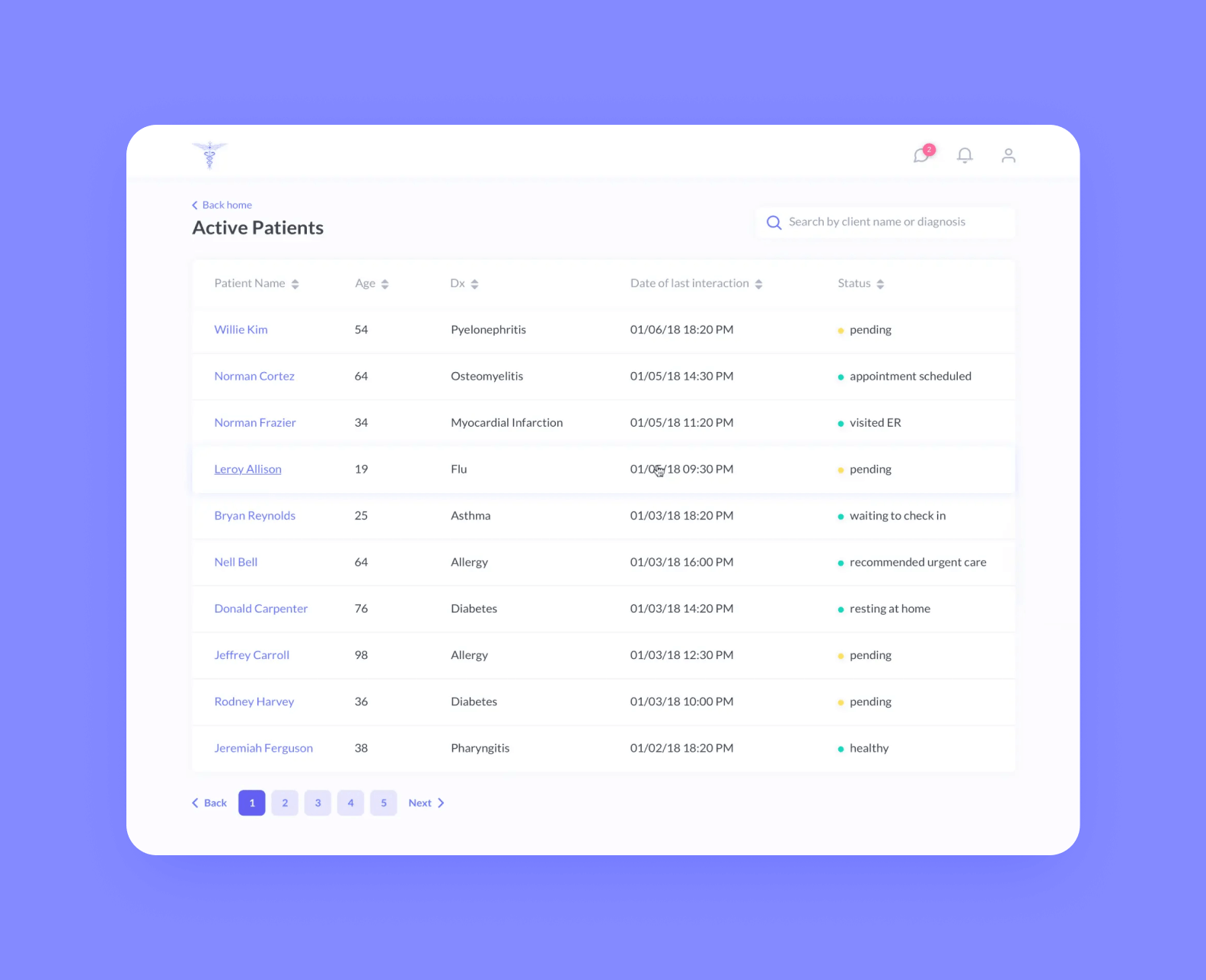 Clearstep app screen