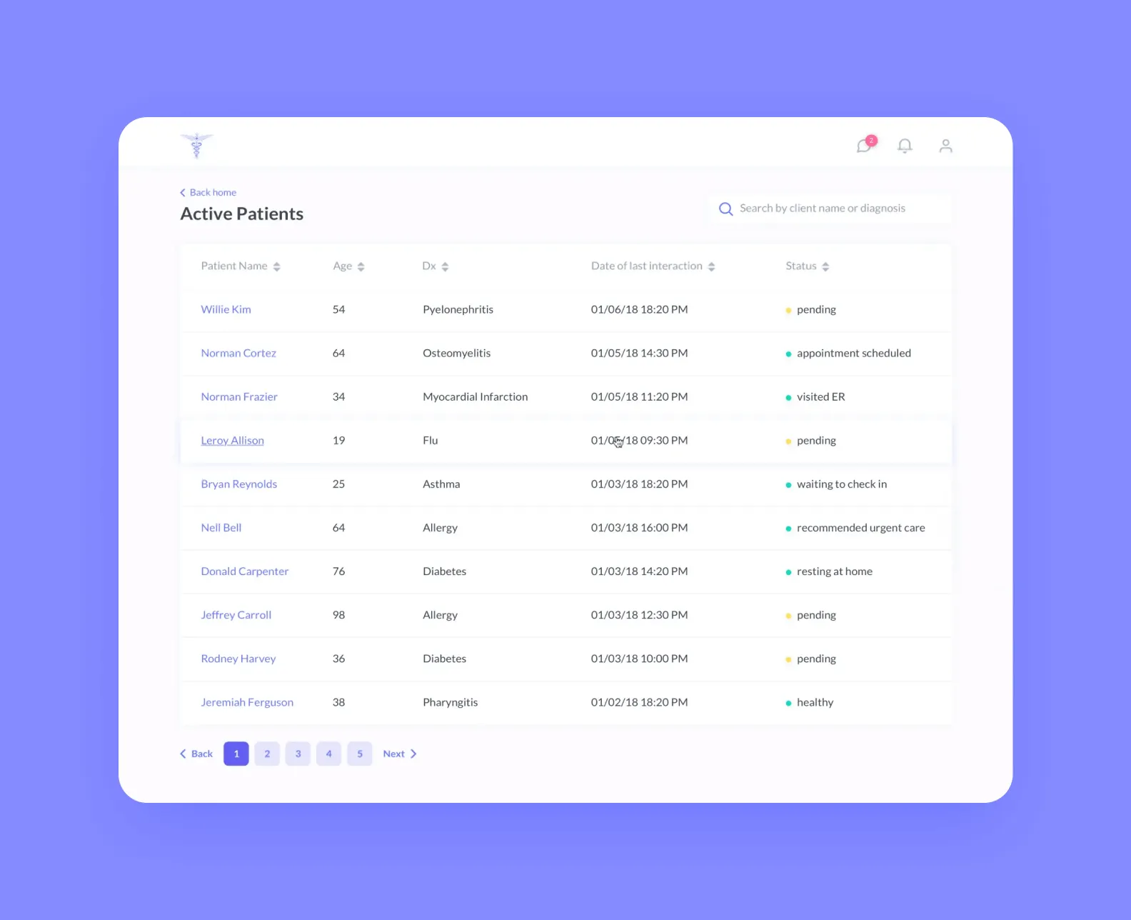 Clearstep app screen