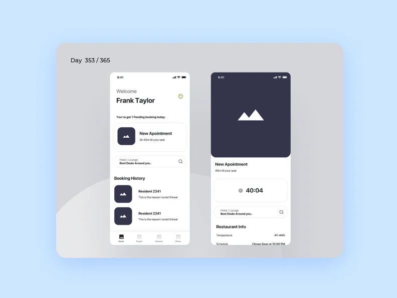 app wireframes