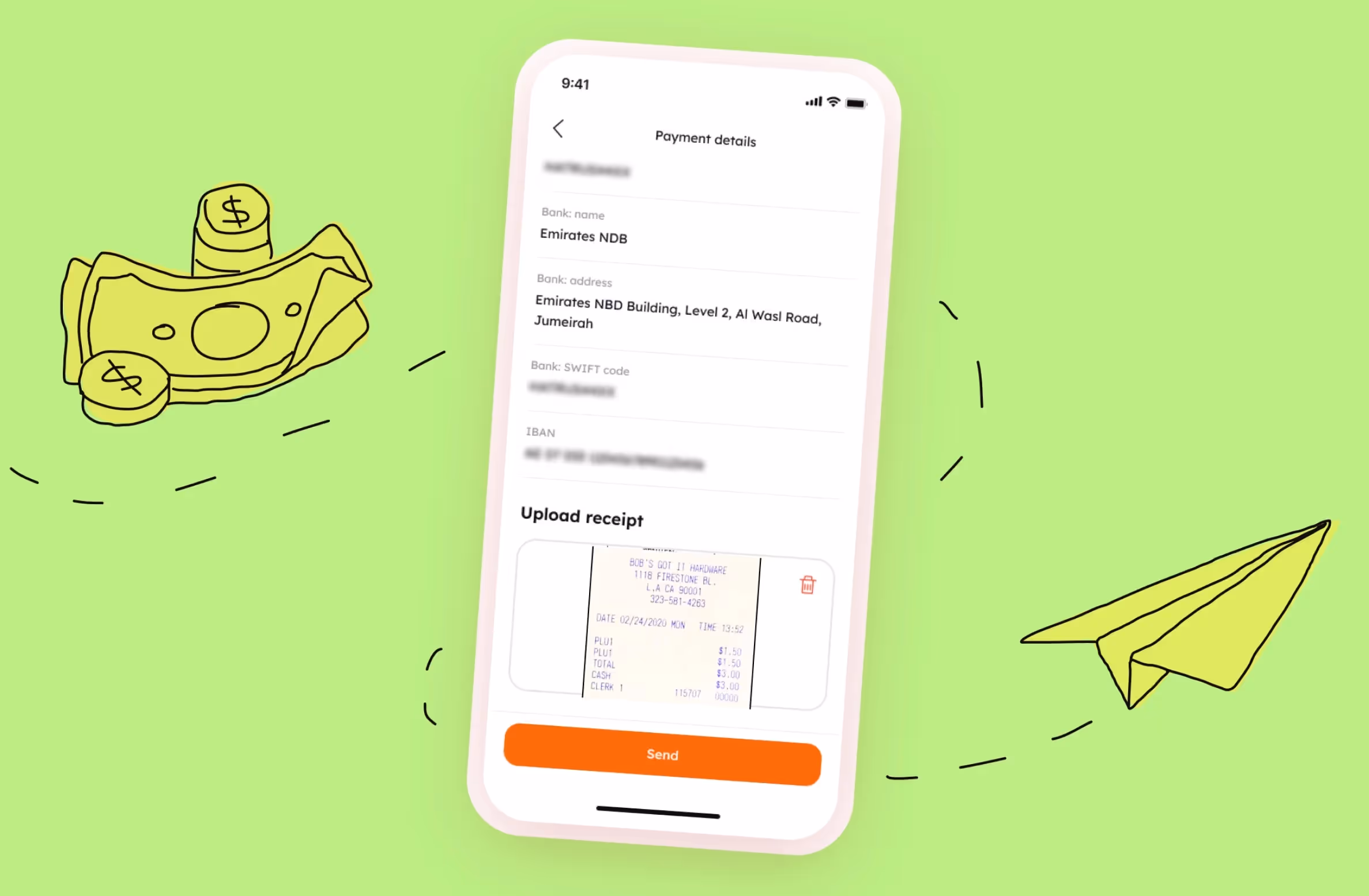 Uploading receipts feature