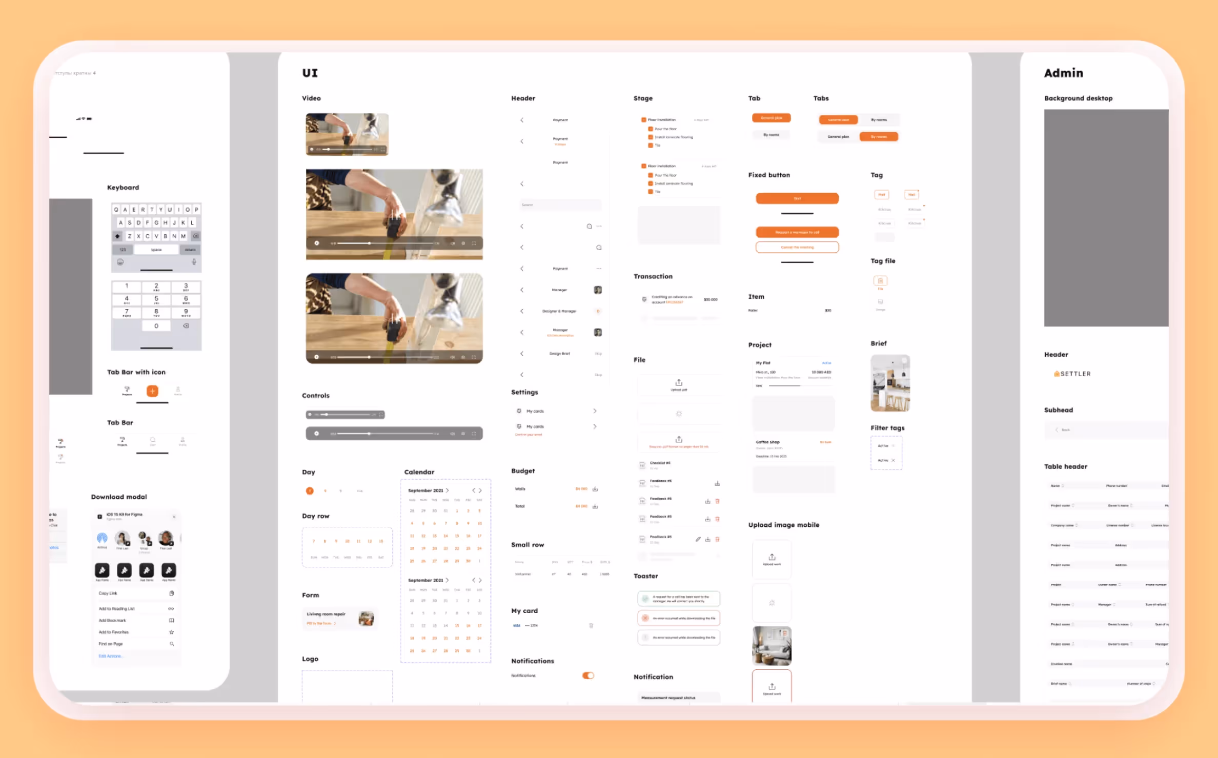 The UI kit of the Settler
