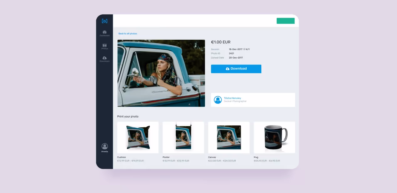 marketplace for photographers development