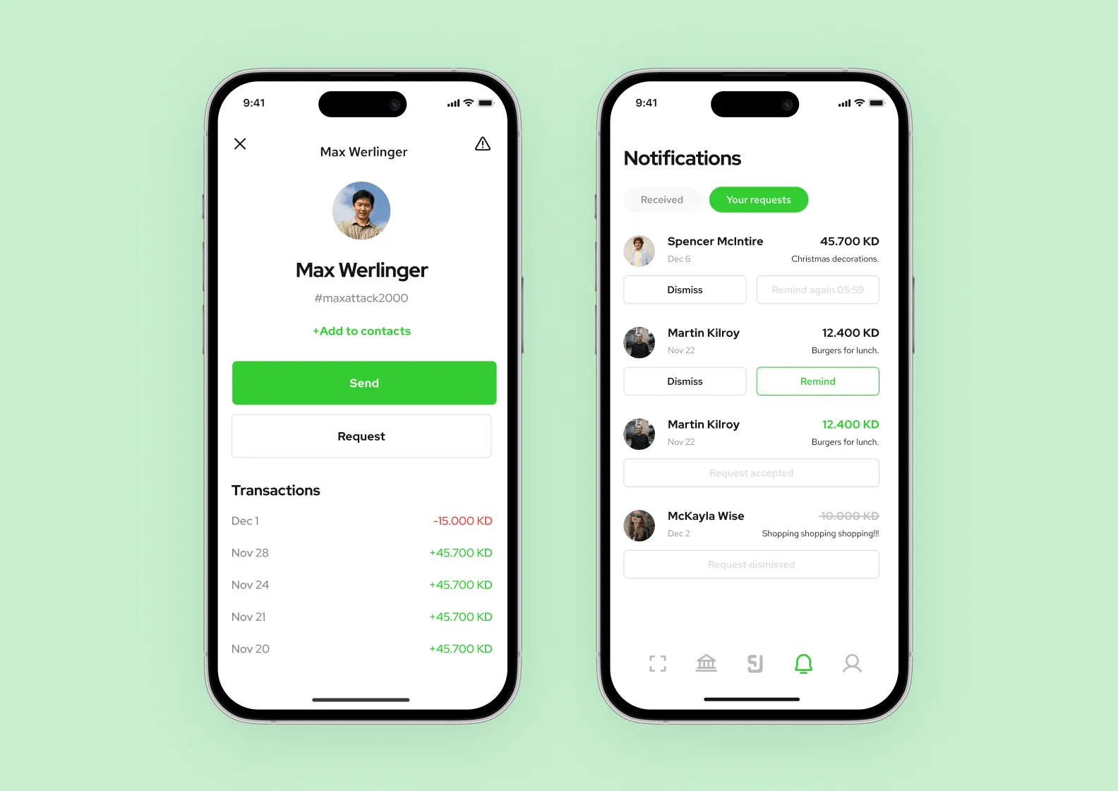 KEM app screens