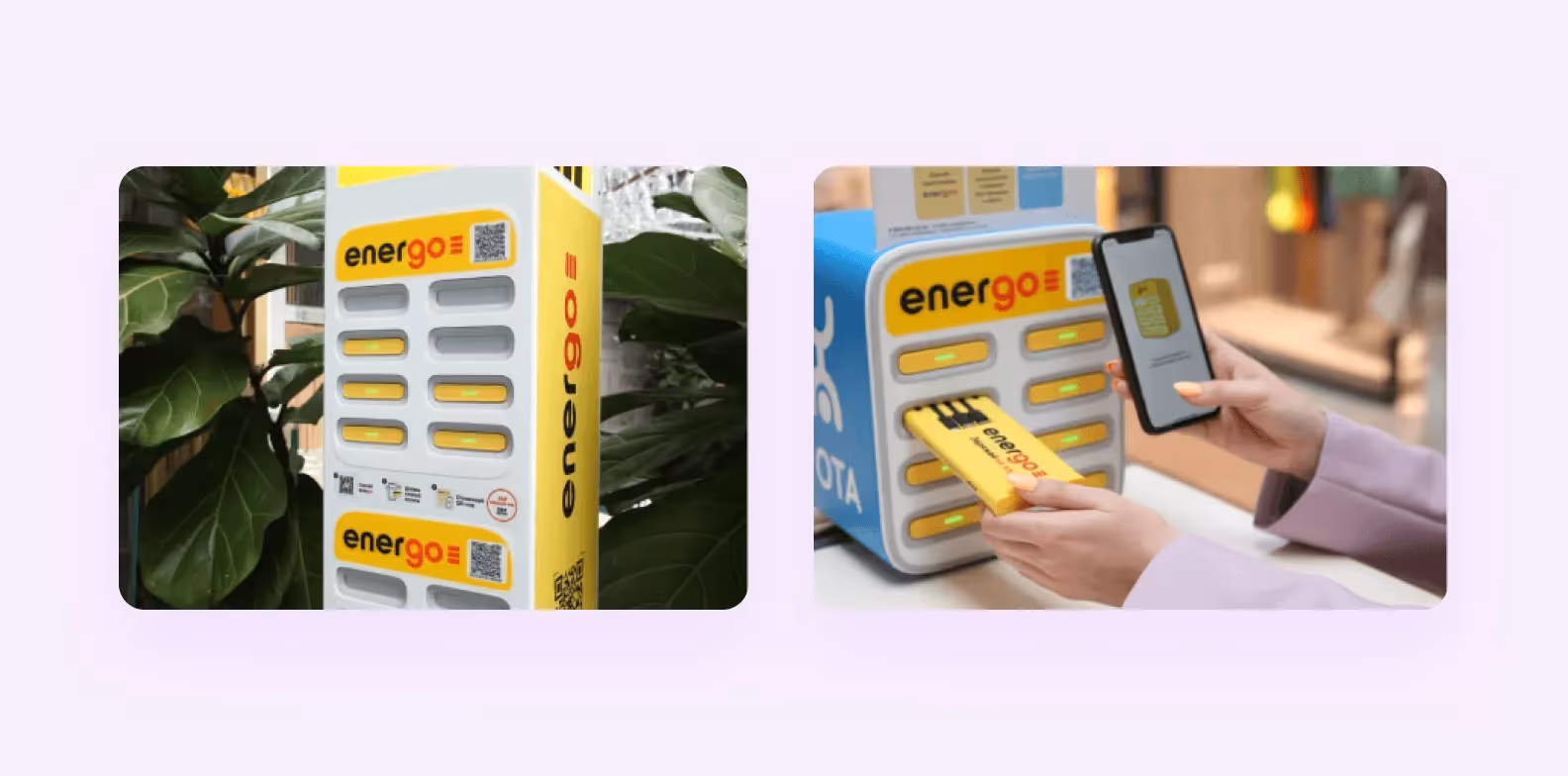Energo power bank charging stations designed by Purrweb