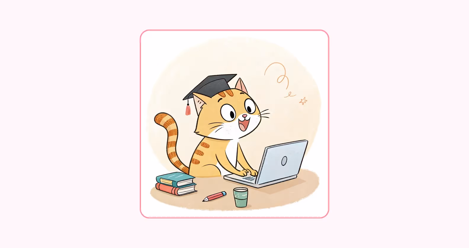 Радостный студент, использующий ИИ в процессе обучения