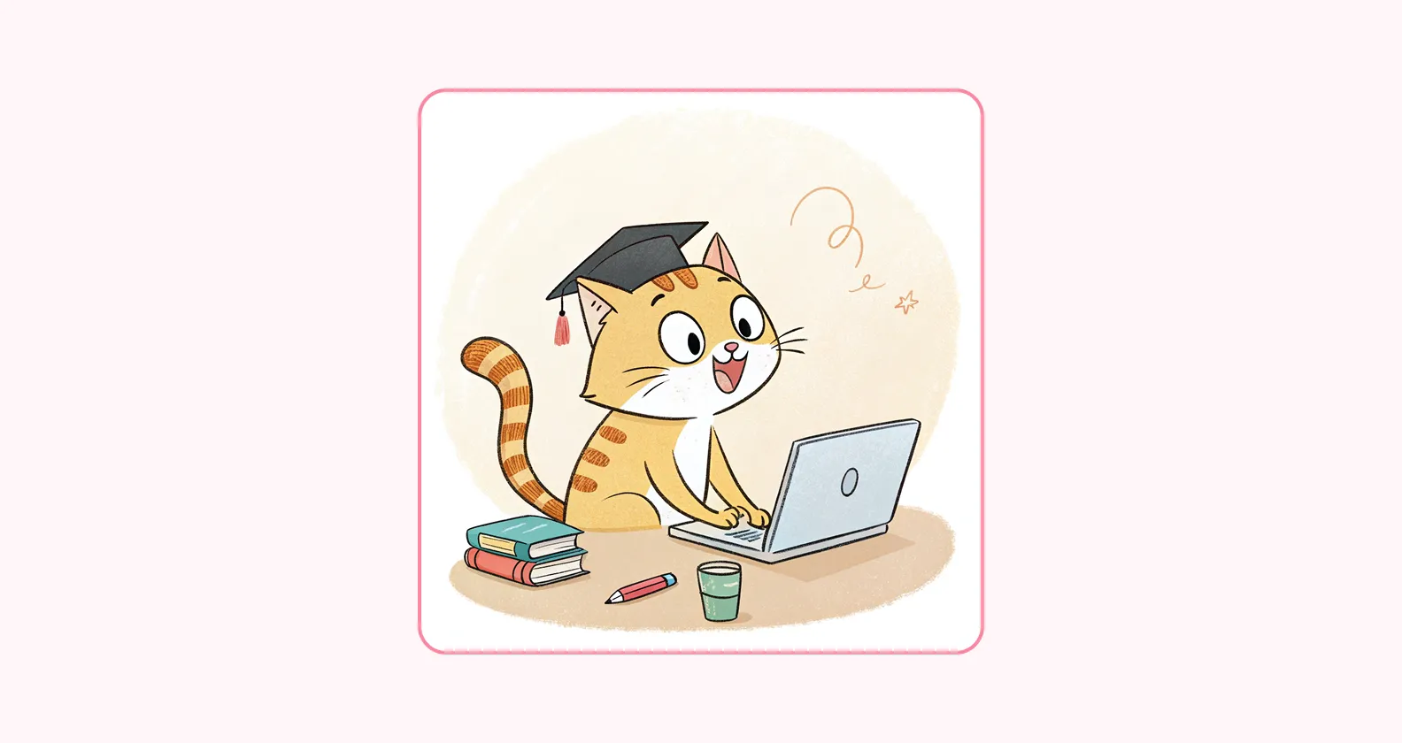 Радостный студент, использующий ИИ в процессе обучения