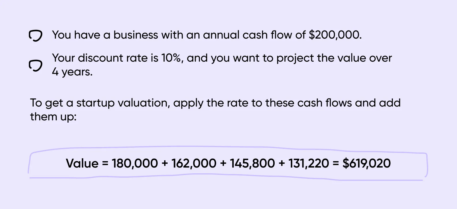 Discounted cash flow evaluation example