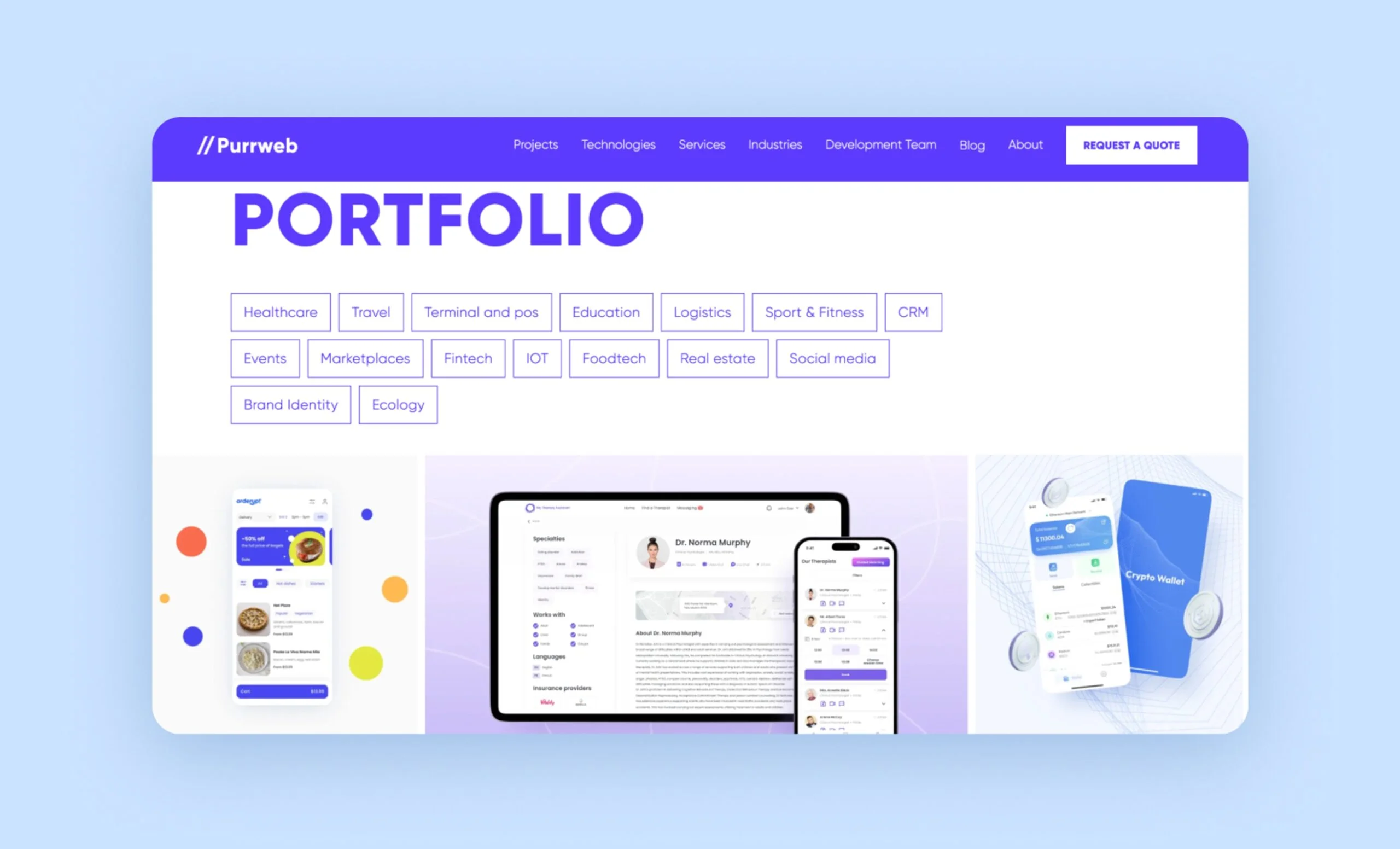 Purrweb's portfolio