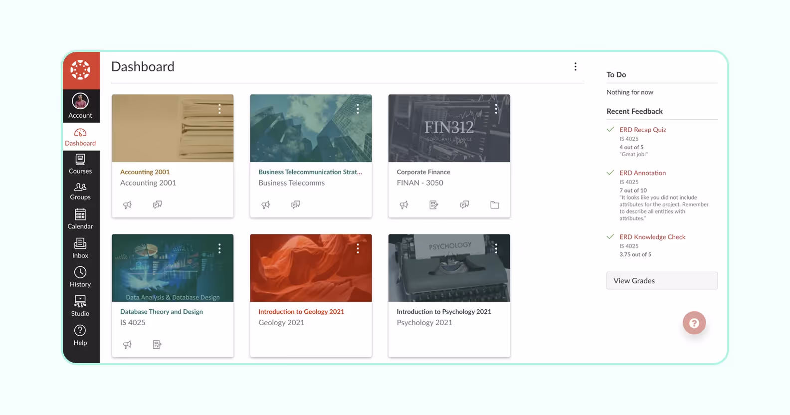 Screenshot of CanvasLMS interface