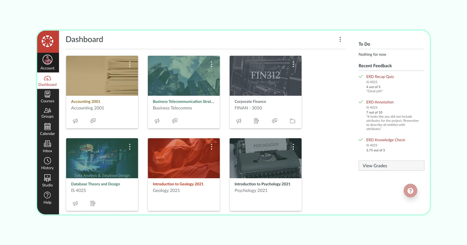 Screenshot of CanvasLMS interface