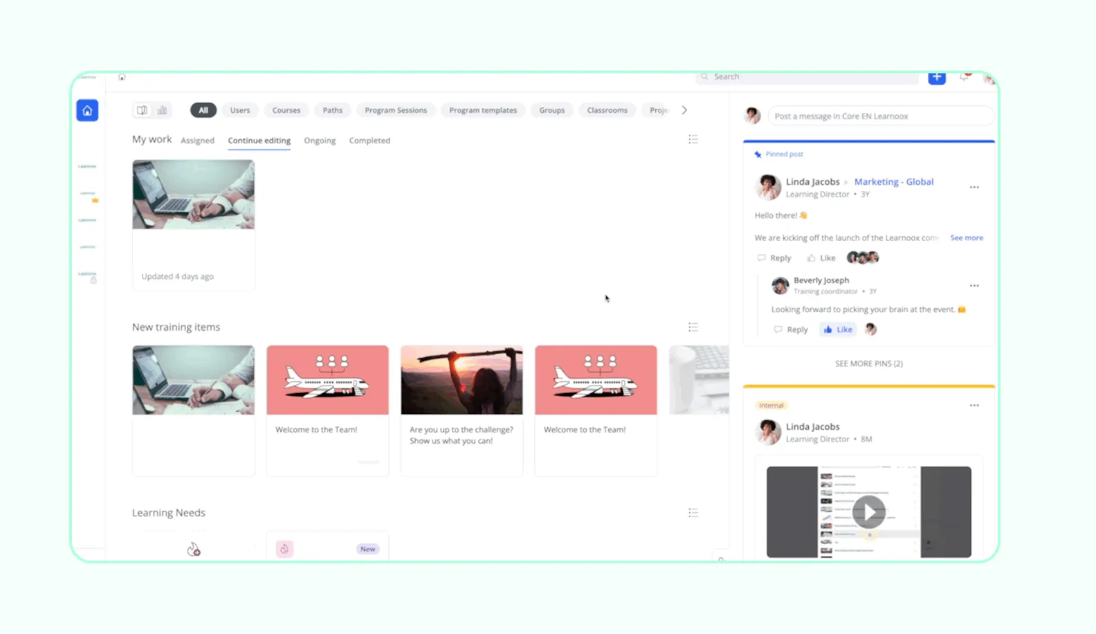 Screenshot of 360Learning LMS interface