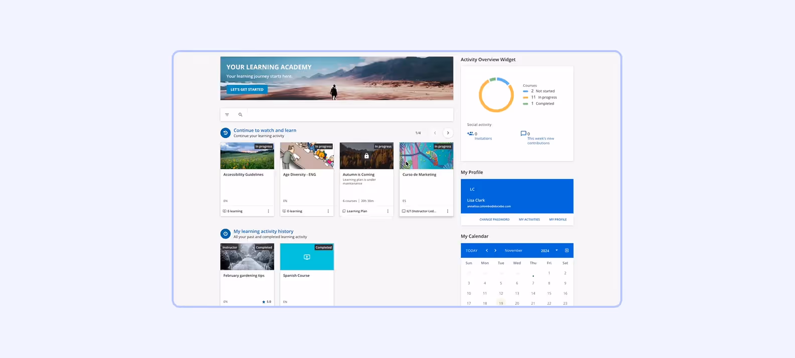 Screenshot of Docebo LMS interface