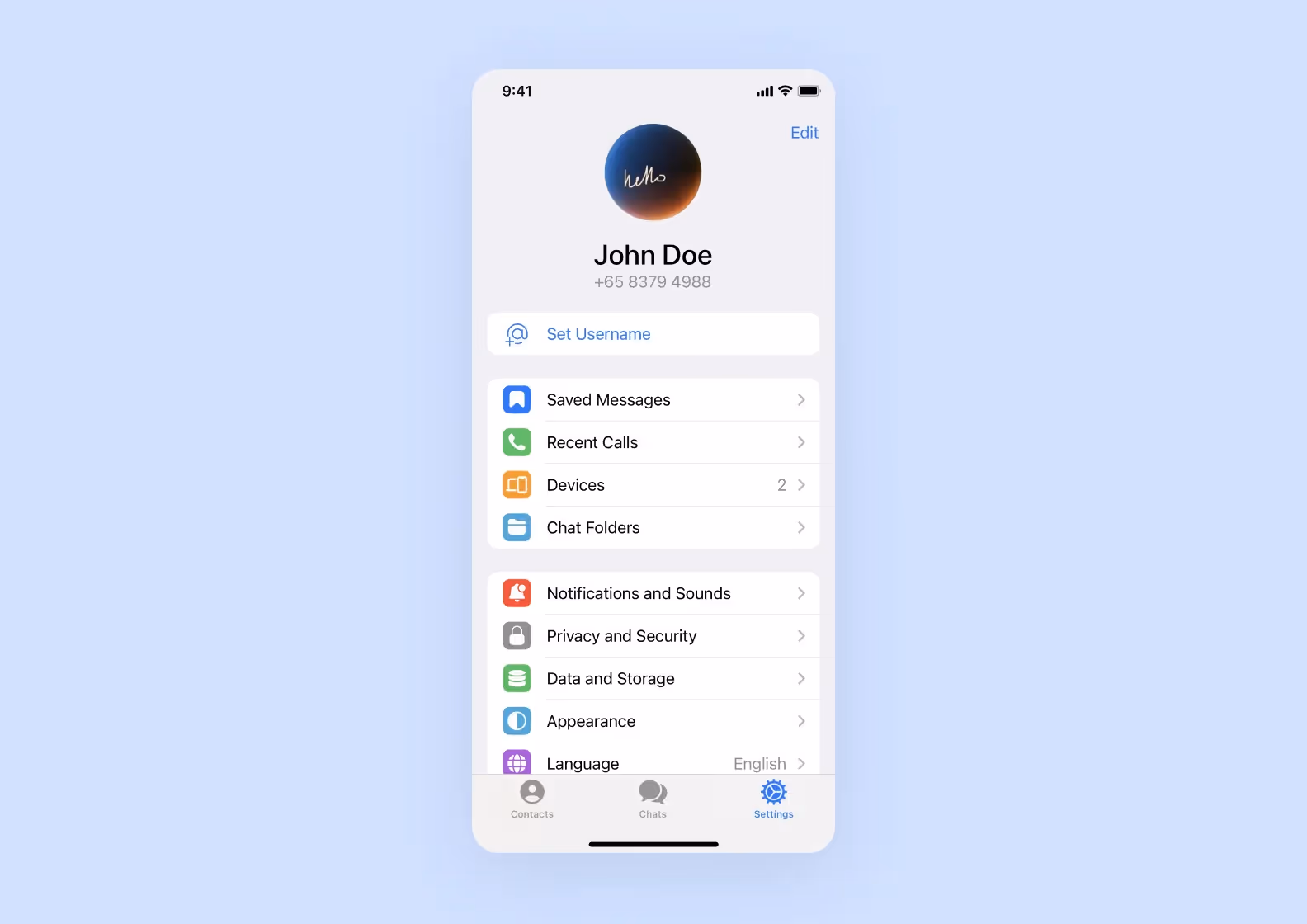 A screenshot of Telegram