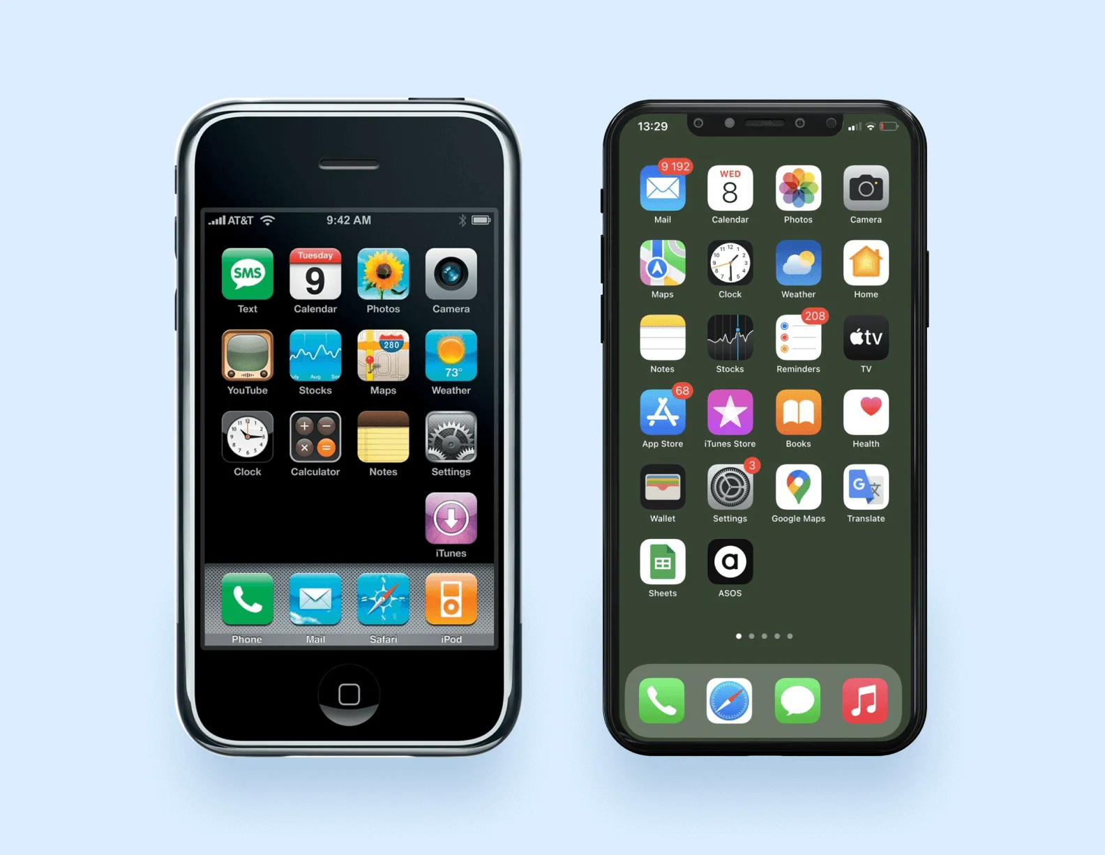 first version of the iPhone interface