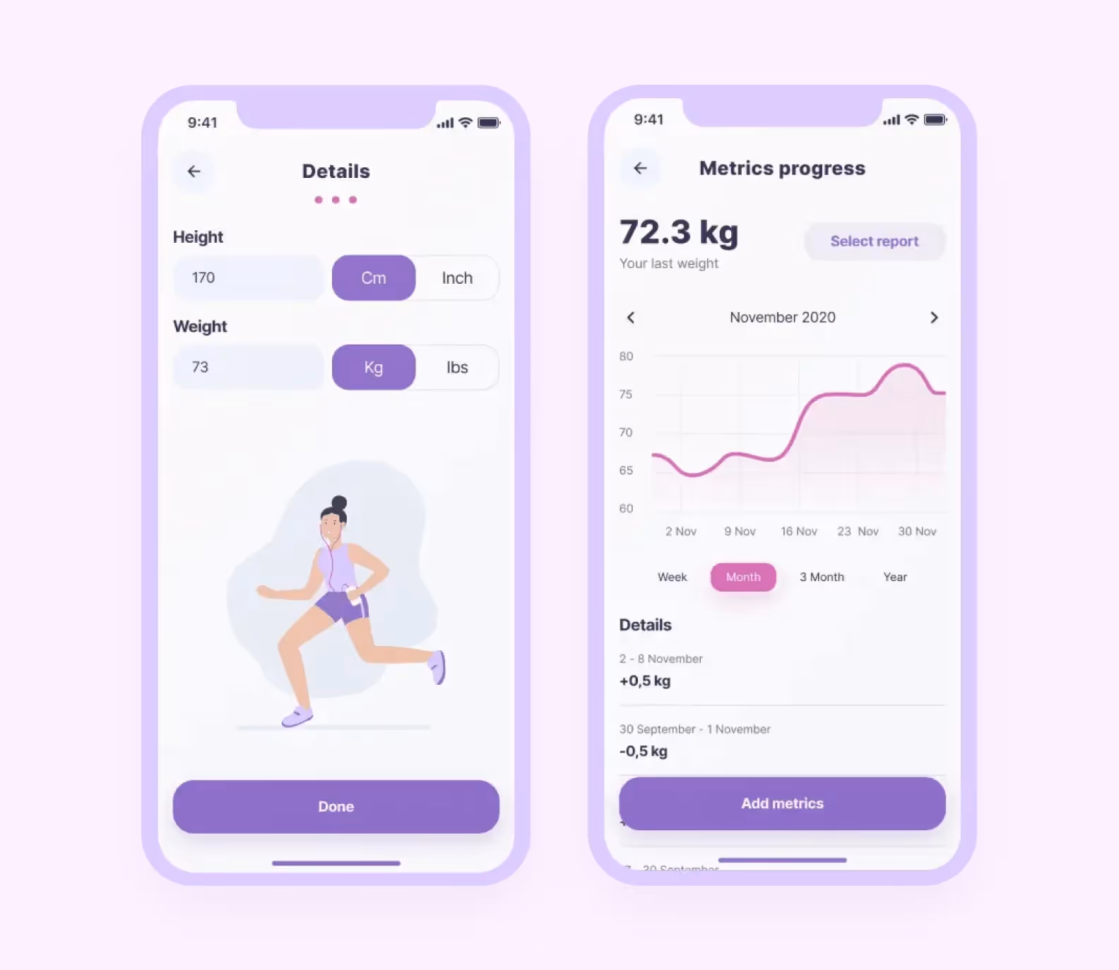 fitness app design