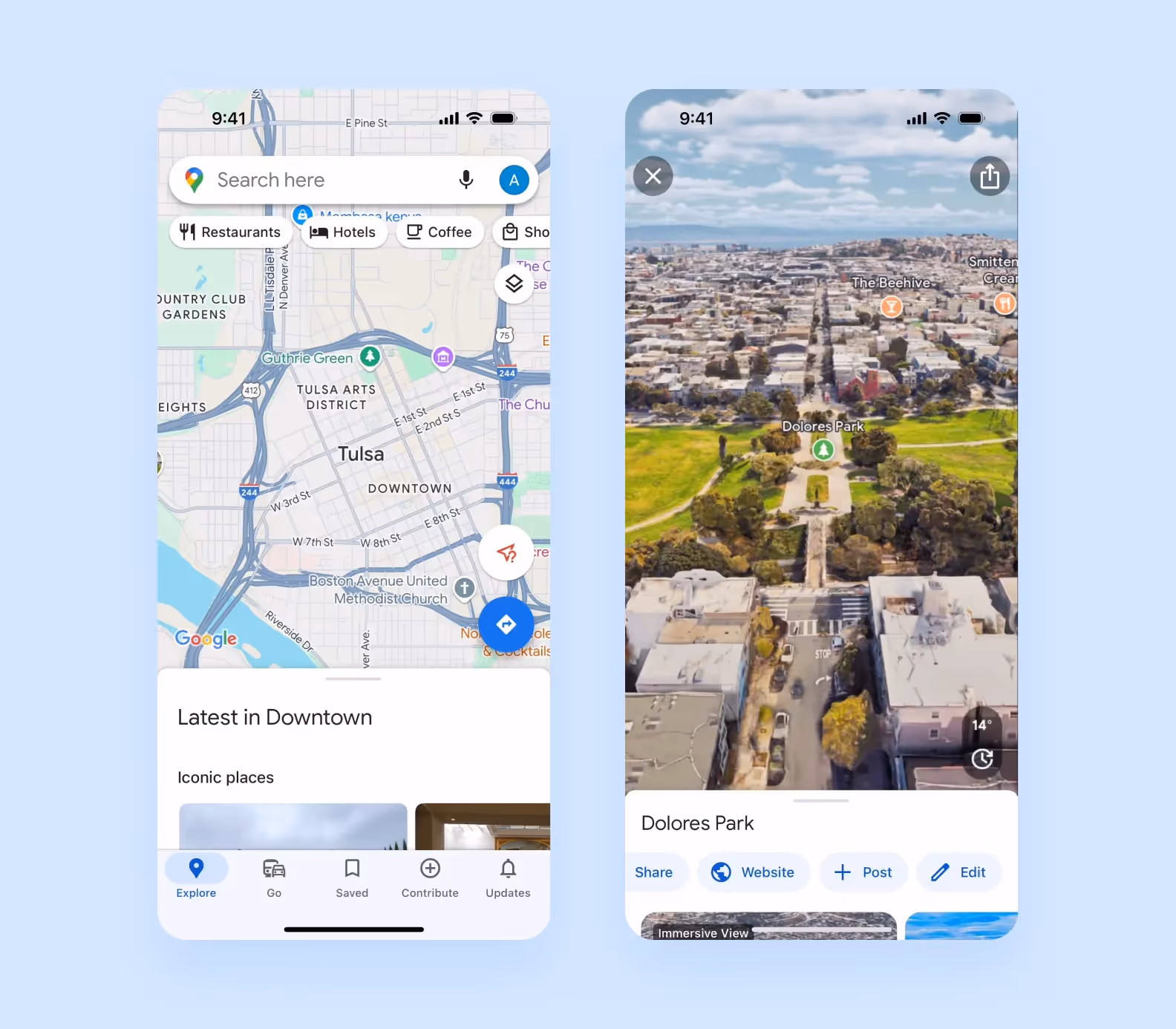 Google Maps screenshots