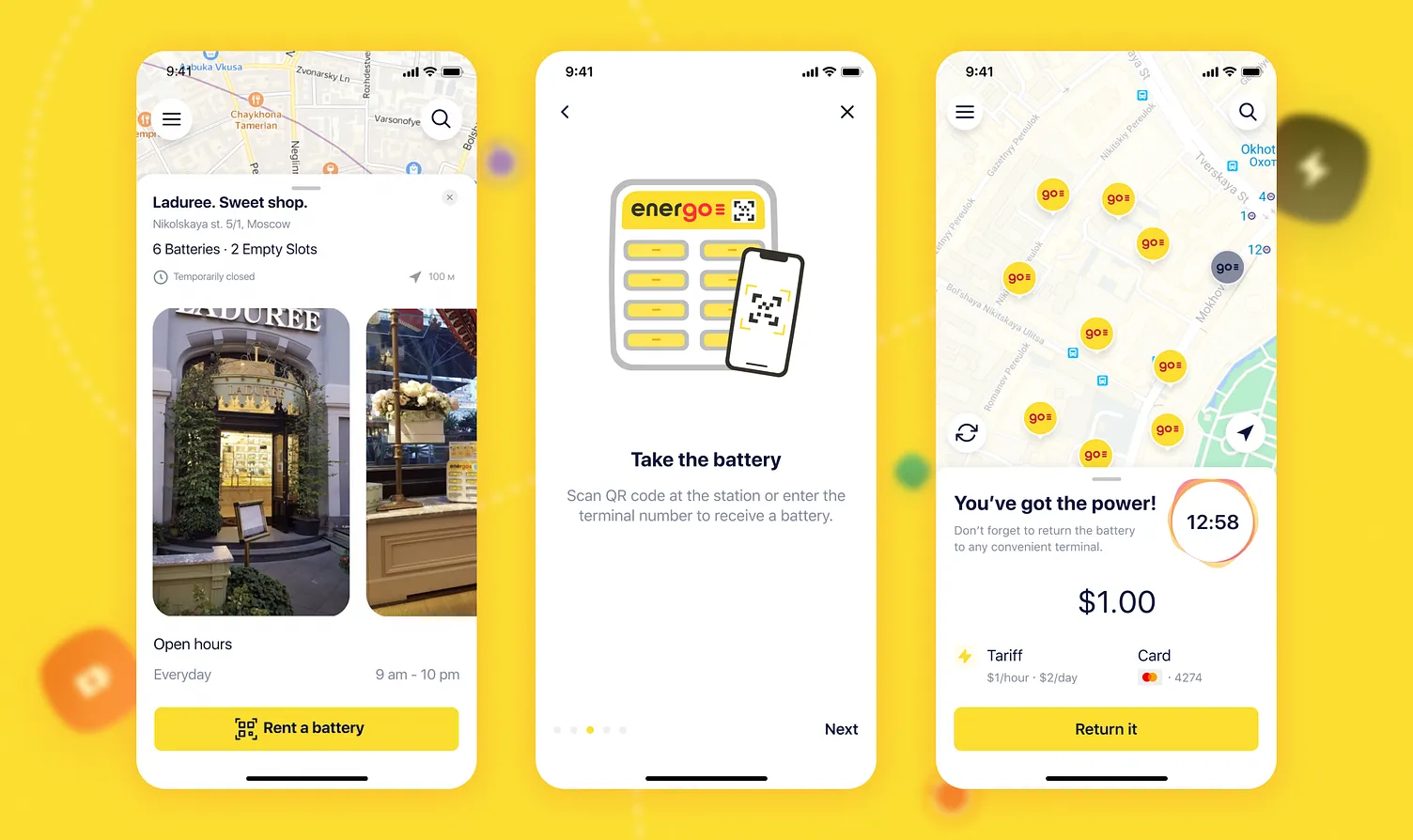  screens of IoT mobile app Energo designed and developed by Purrweb