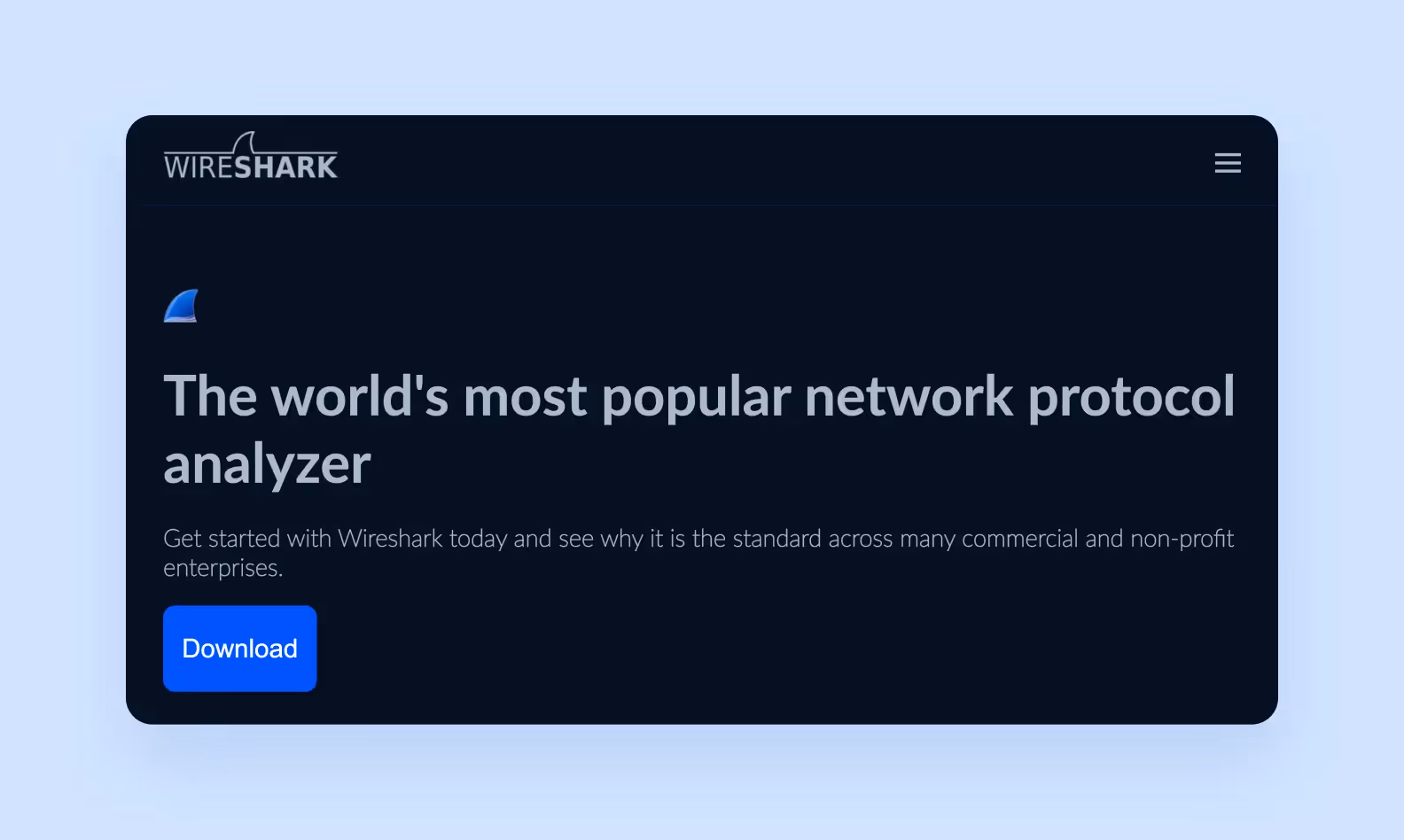 a screenshot of wireshark.org homepage