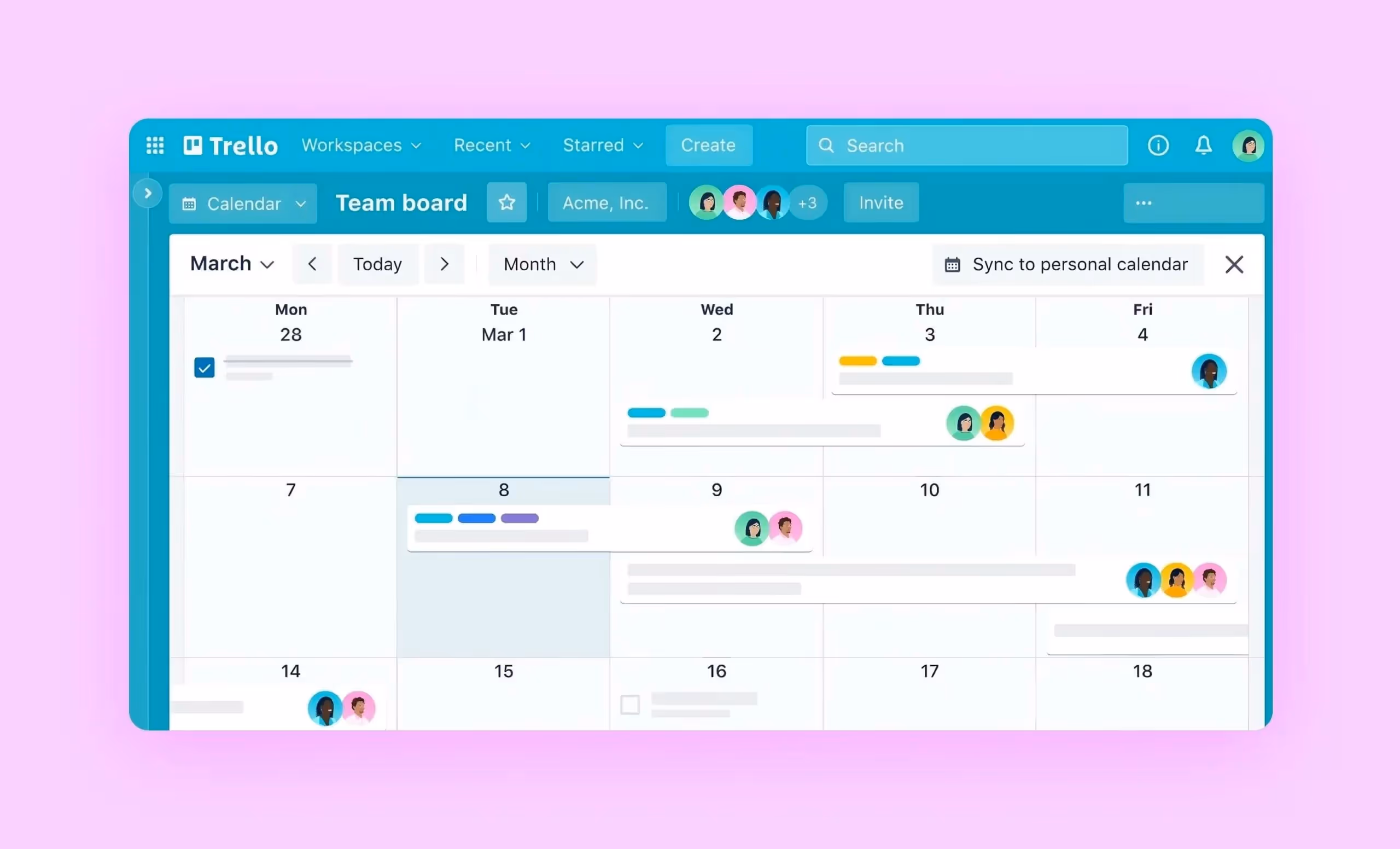 Trello team board view