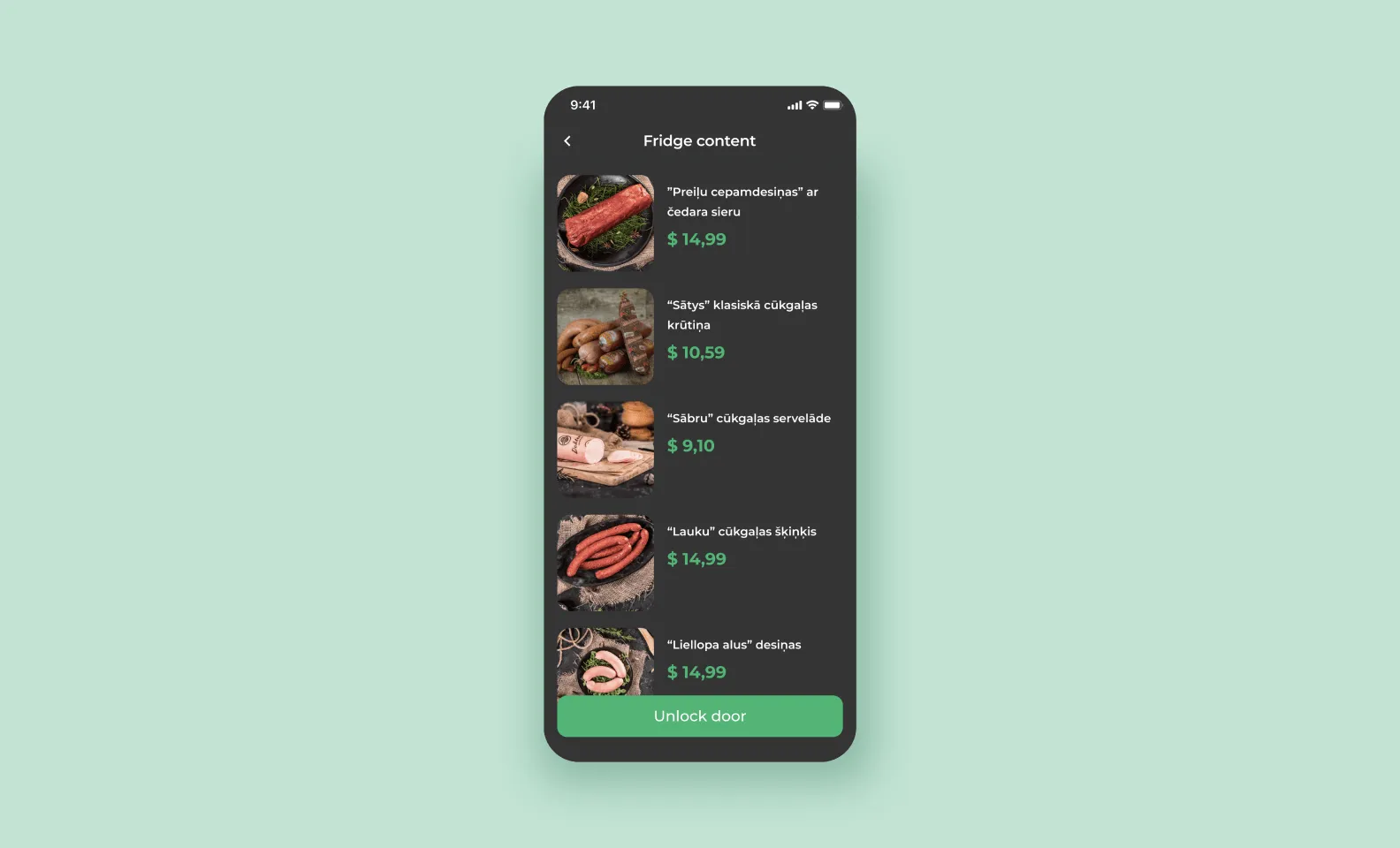 smart fridge IoT app