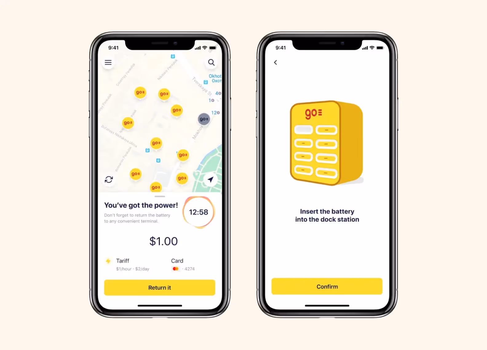 powerbank renting app design