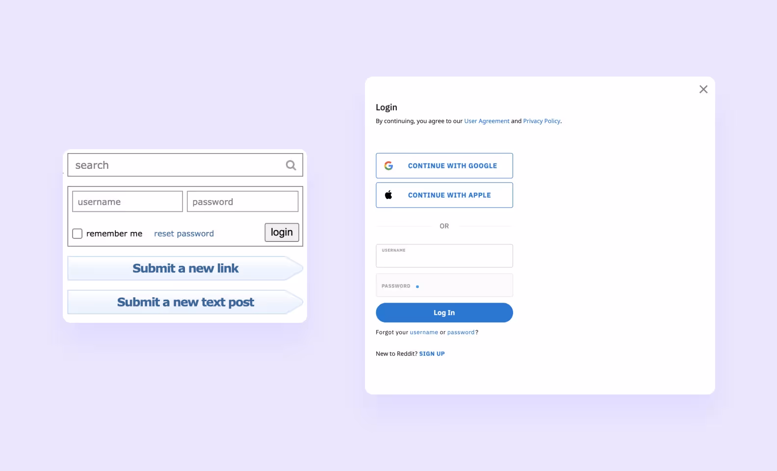 сделать приложение как Reddit