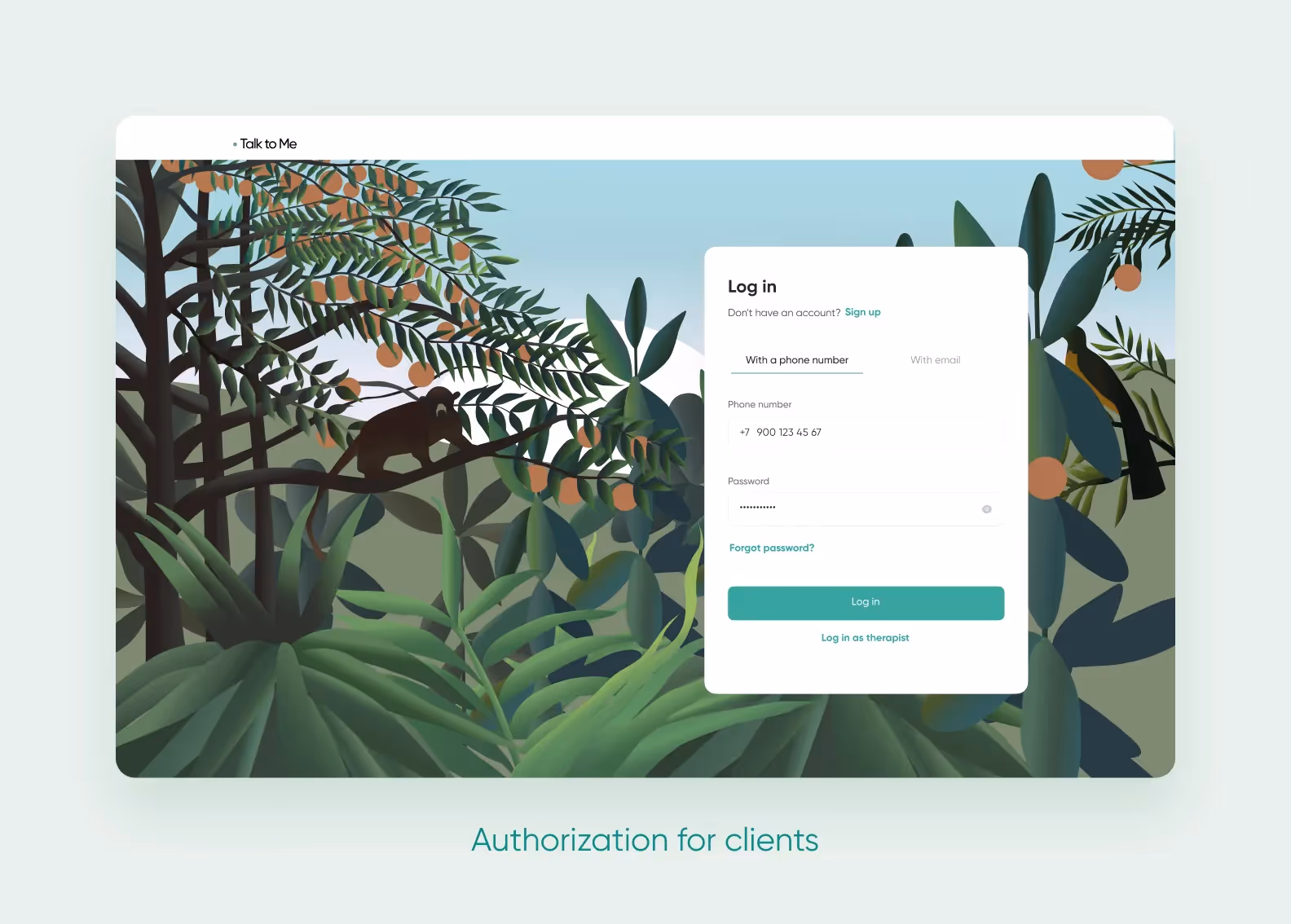 mental health app interface