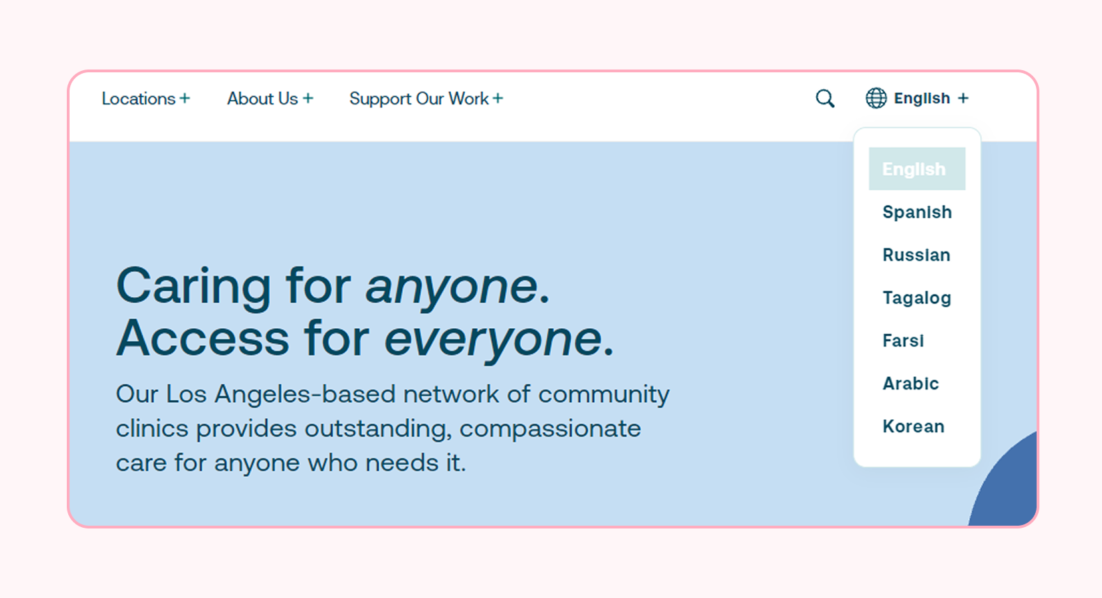 Saban Community Clinic website