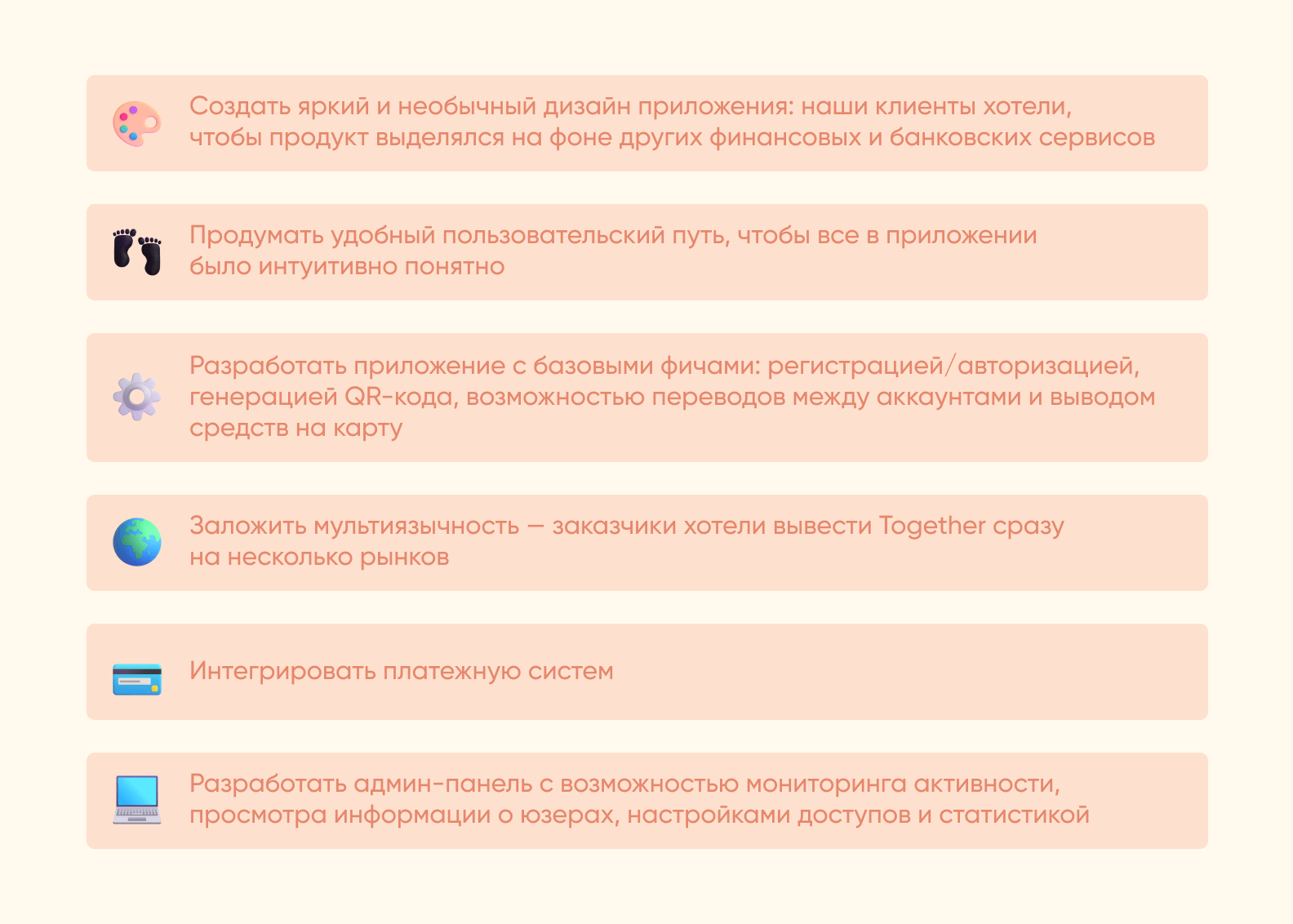 Наши задачи в проекте Together - Purrweb