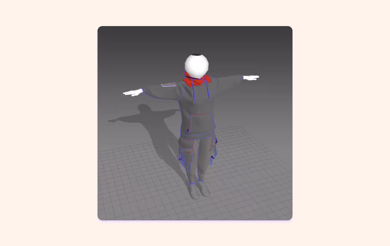 Пришлось подгонять складки на одежде под движения модели