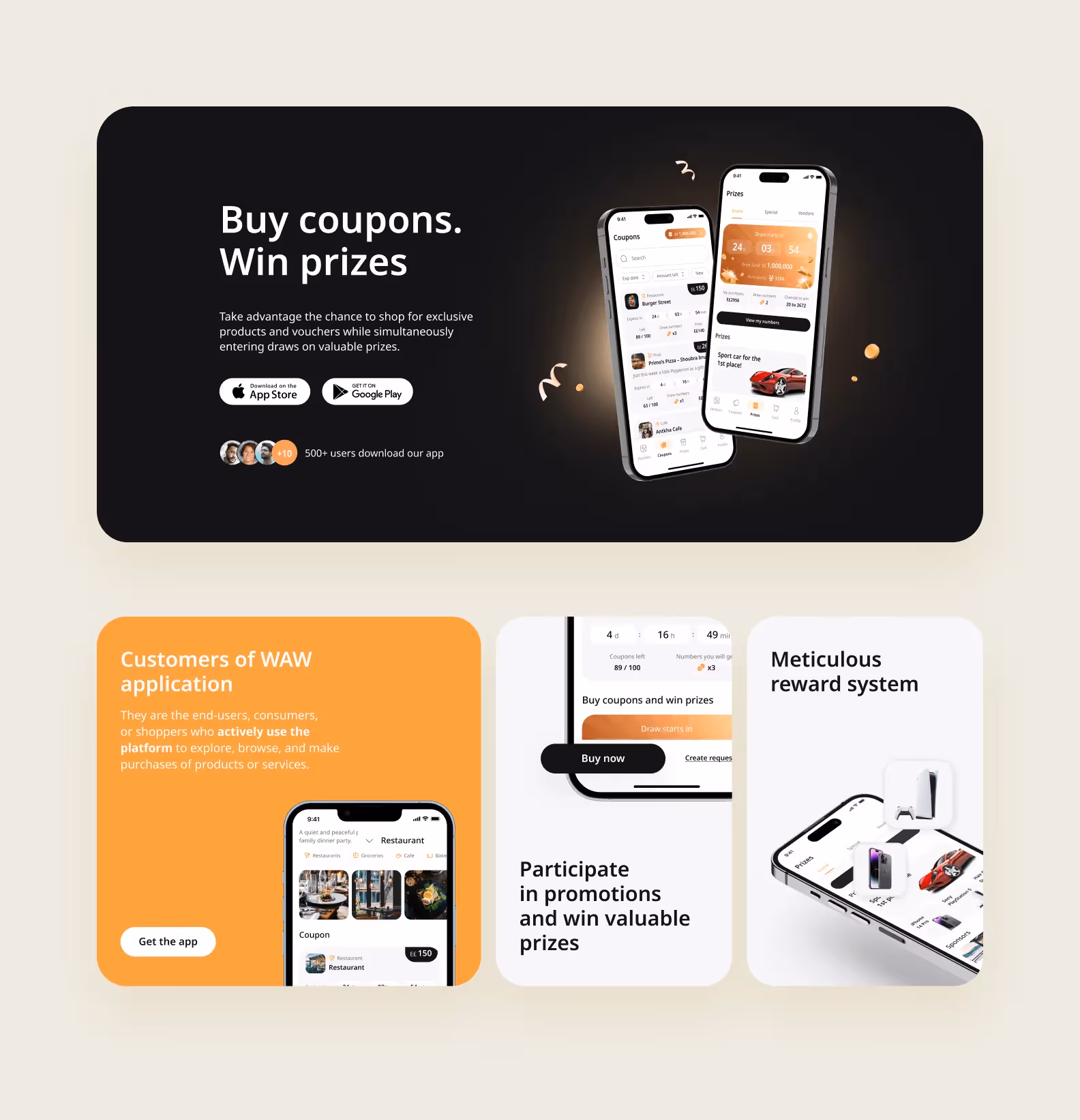 дизайн лендинга платформы WAW, созданный командой Purrweb