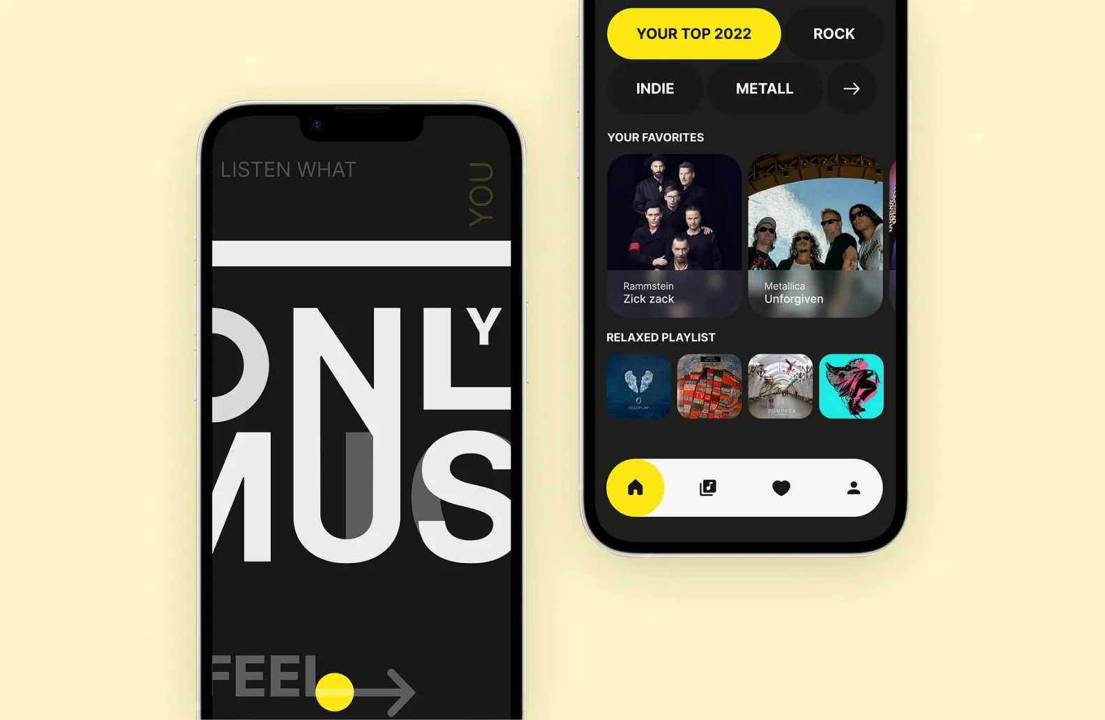 Одно из музыкальных приложений, которое мы делали. Dribbble шот
