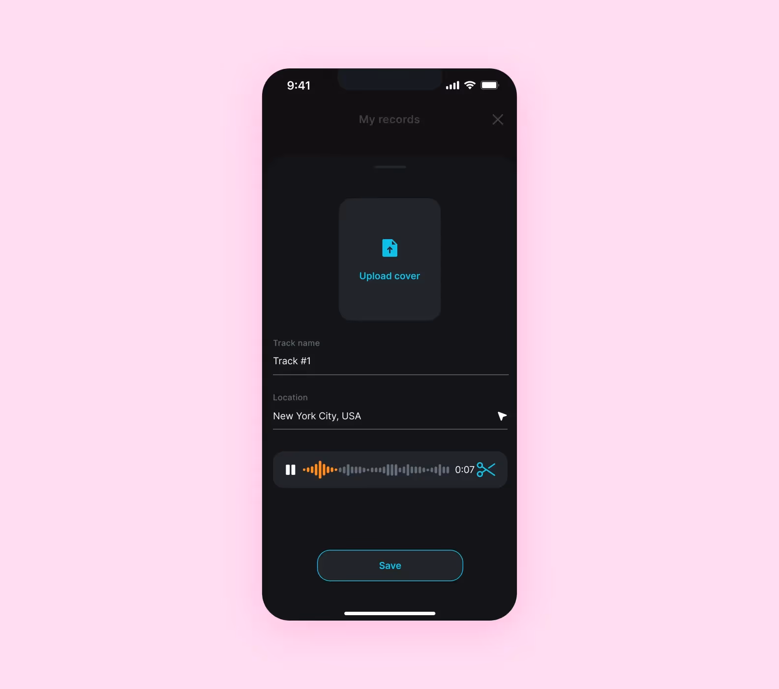 Редактирование записи — на отдельном экране