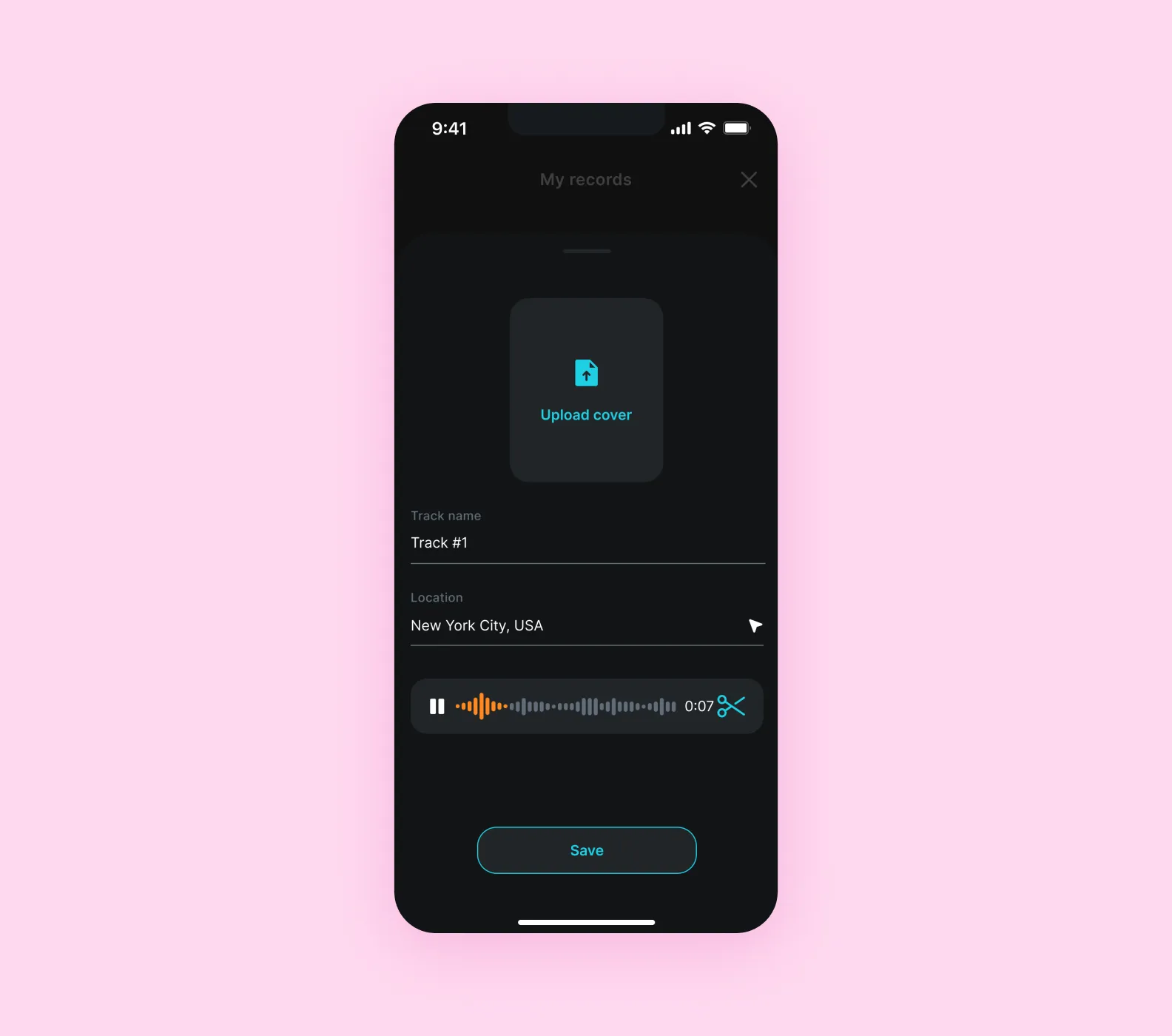 Редактирование записи — на отдельном экране