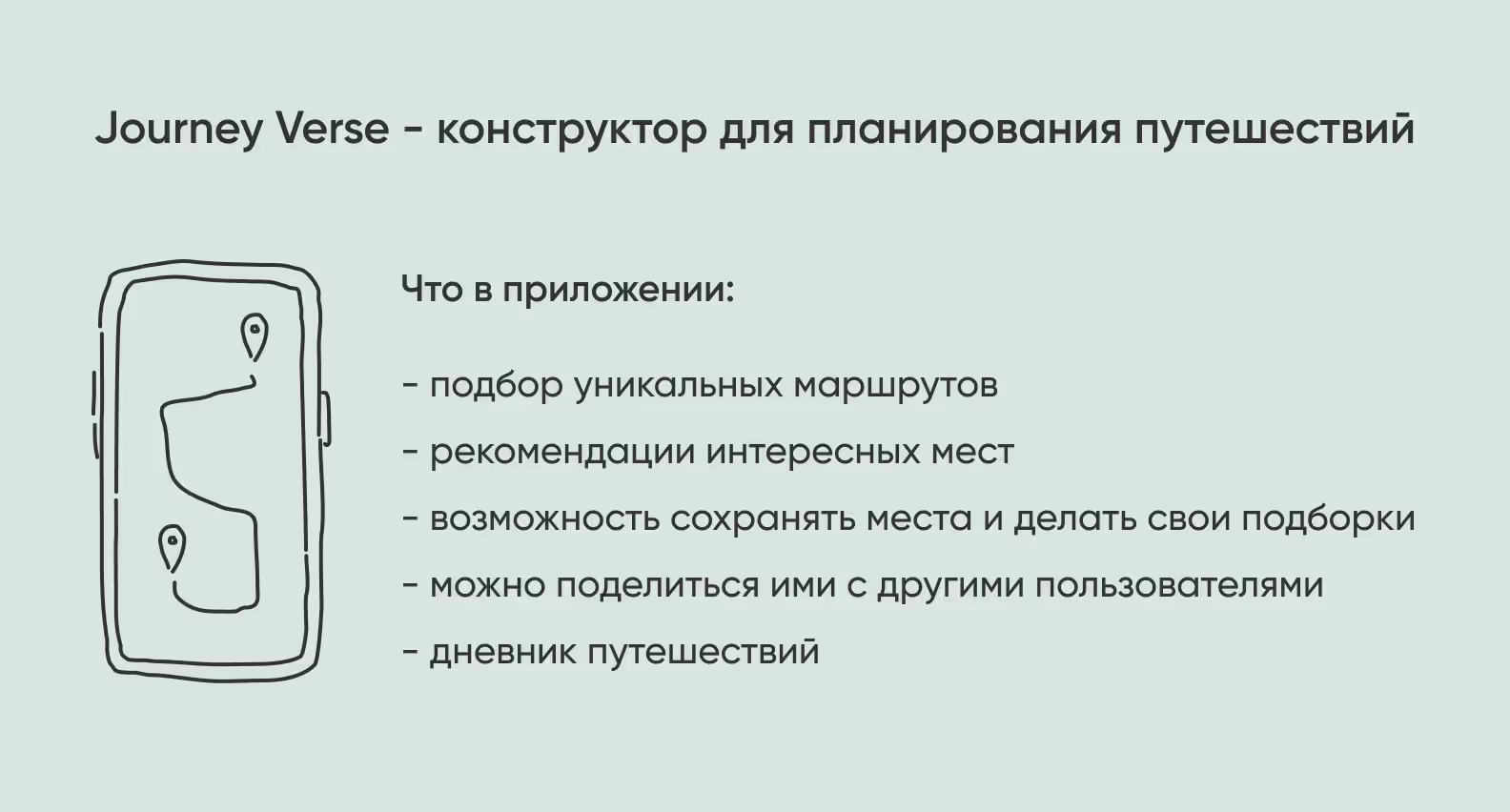 Функции приложения Journey Verse