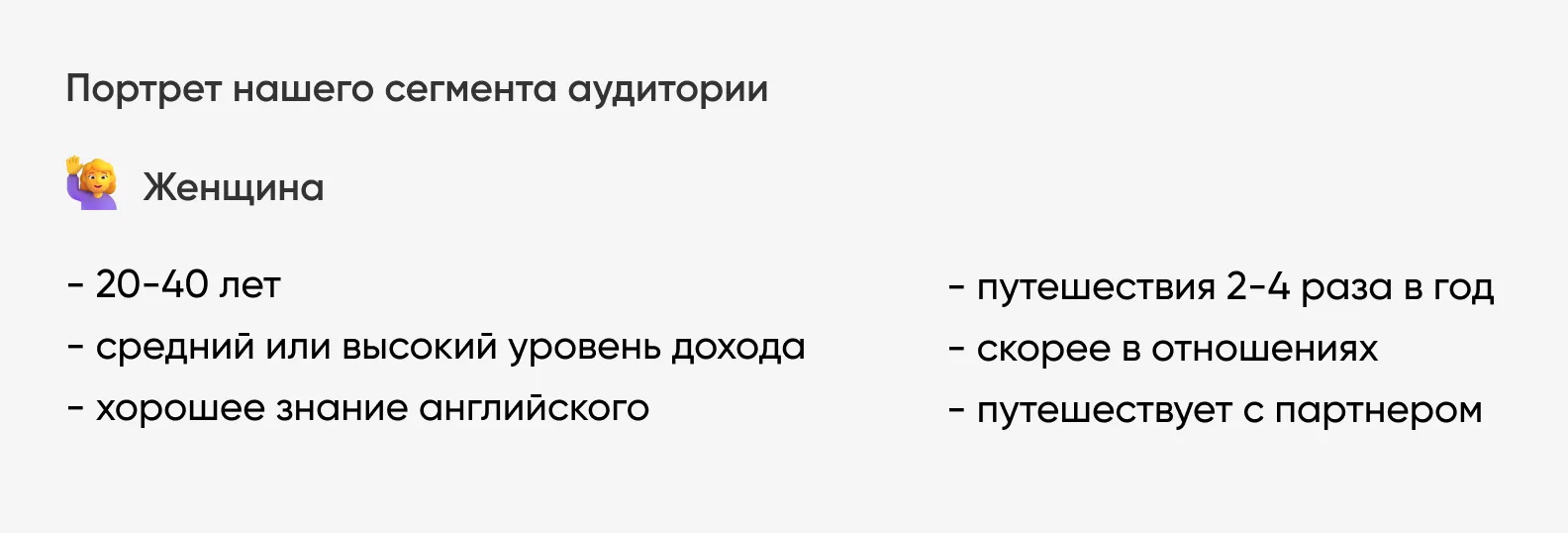 портрет нашего сегмента аудитории
