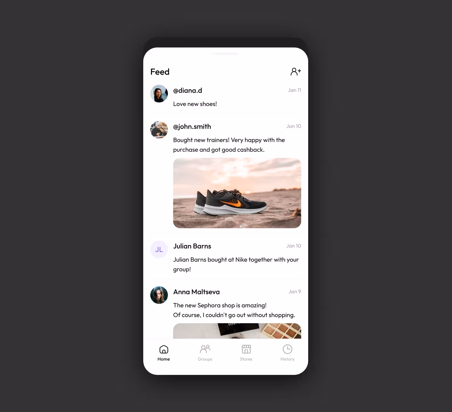 Дизайн ленты в приложении