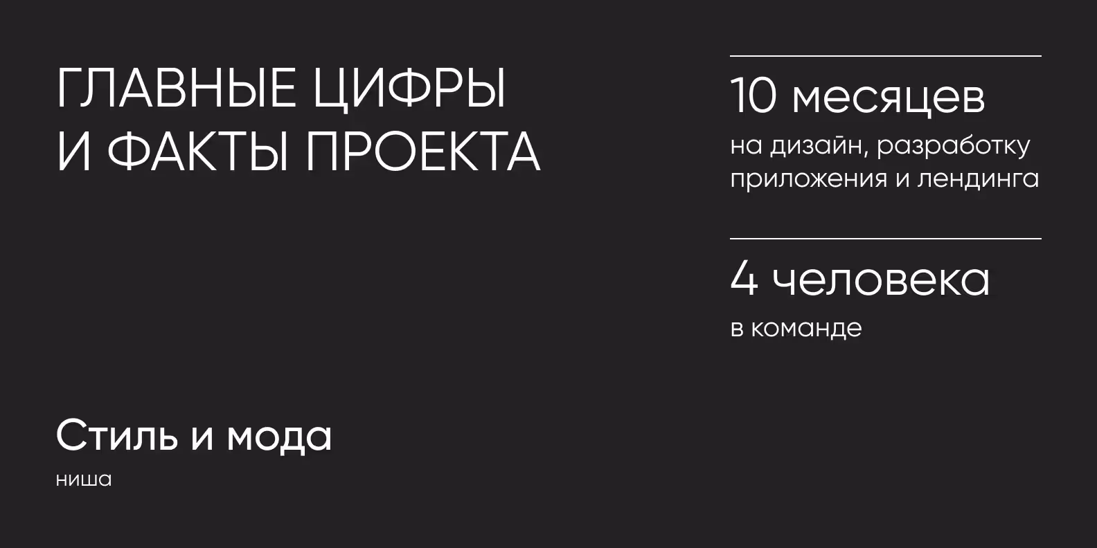 Главные цифры и факты проекта