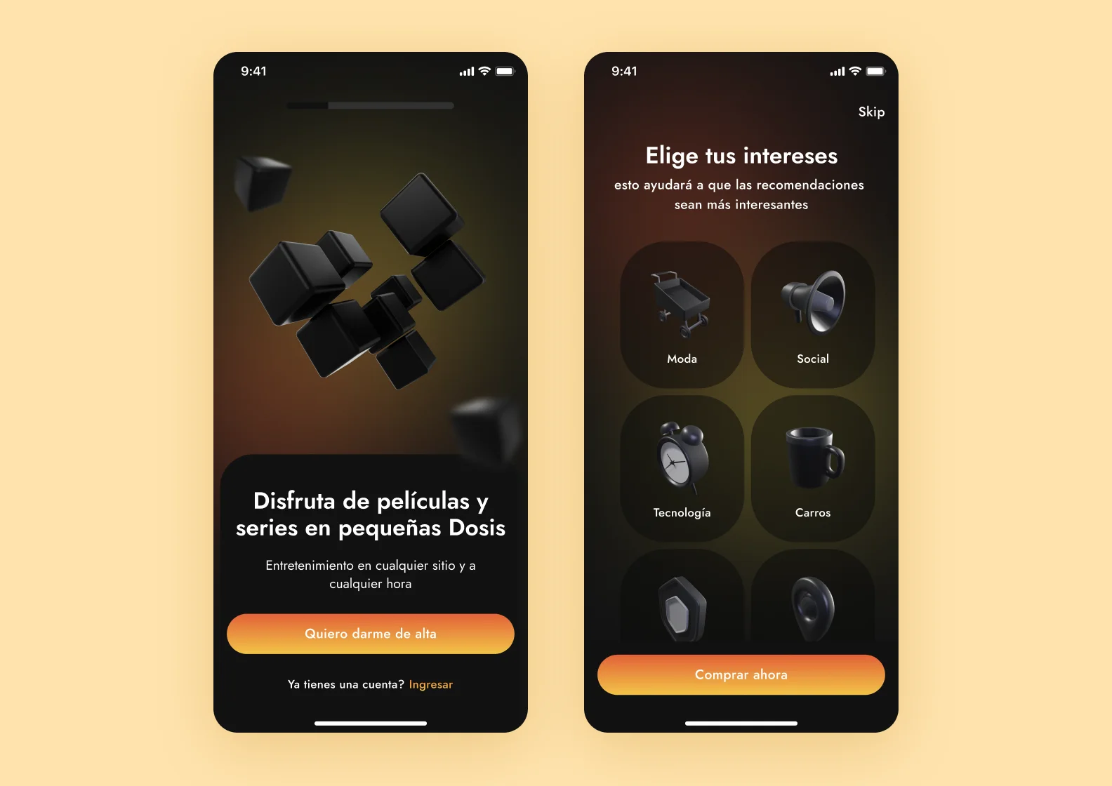 Дизайн страницы регистрации в приложении Dosis от Purrweb