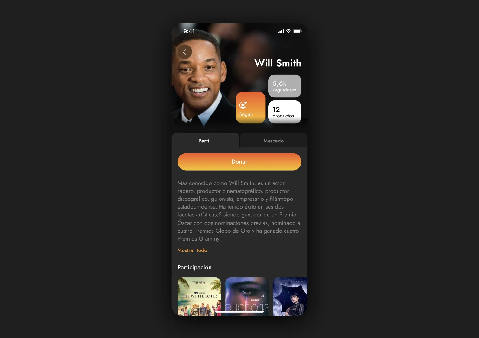 Дизайн страницы автора в приложении Dosis