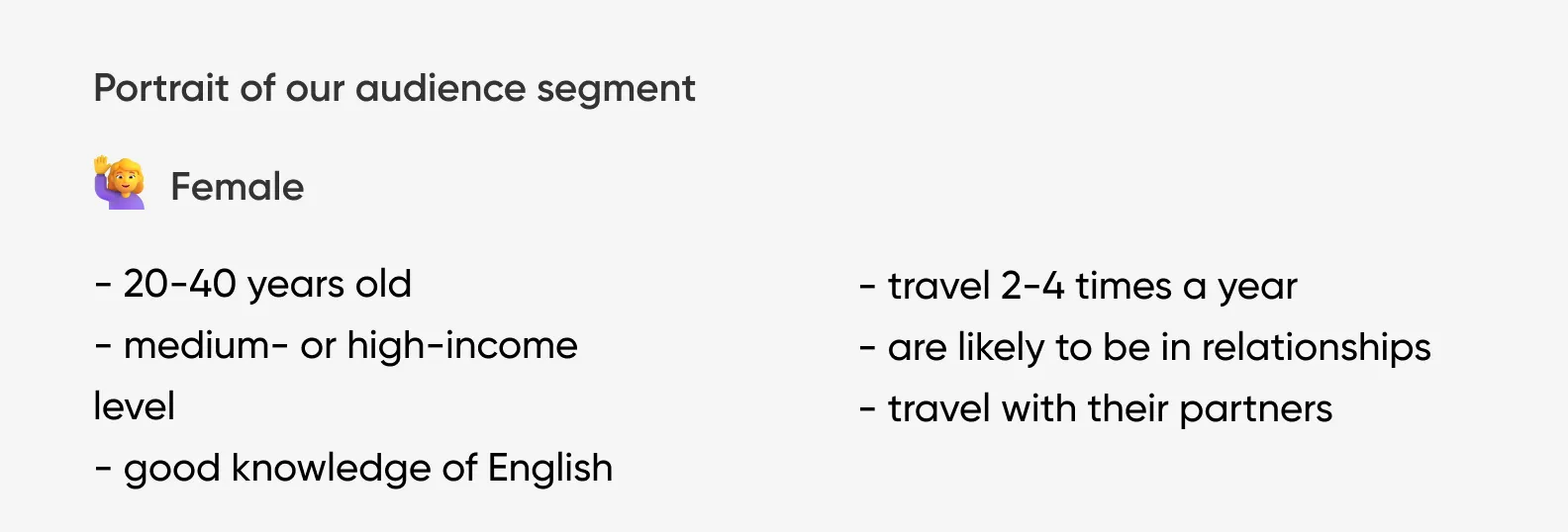 target audience research results