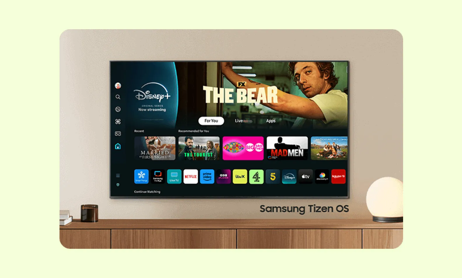 Samsung TV home page screenshot