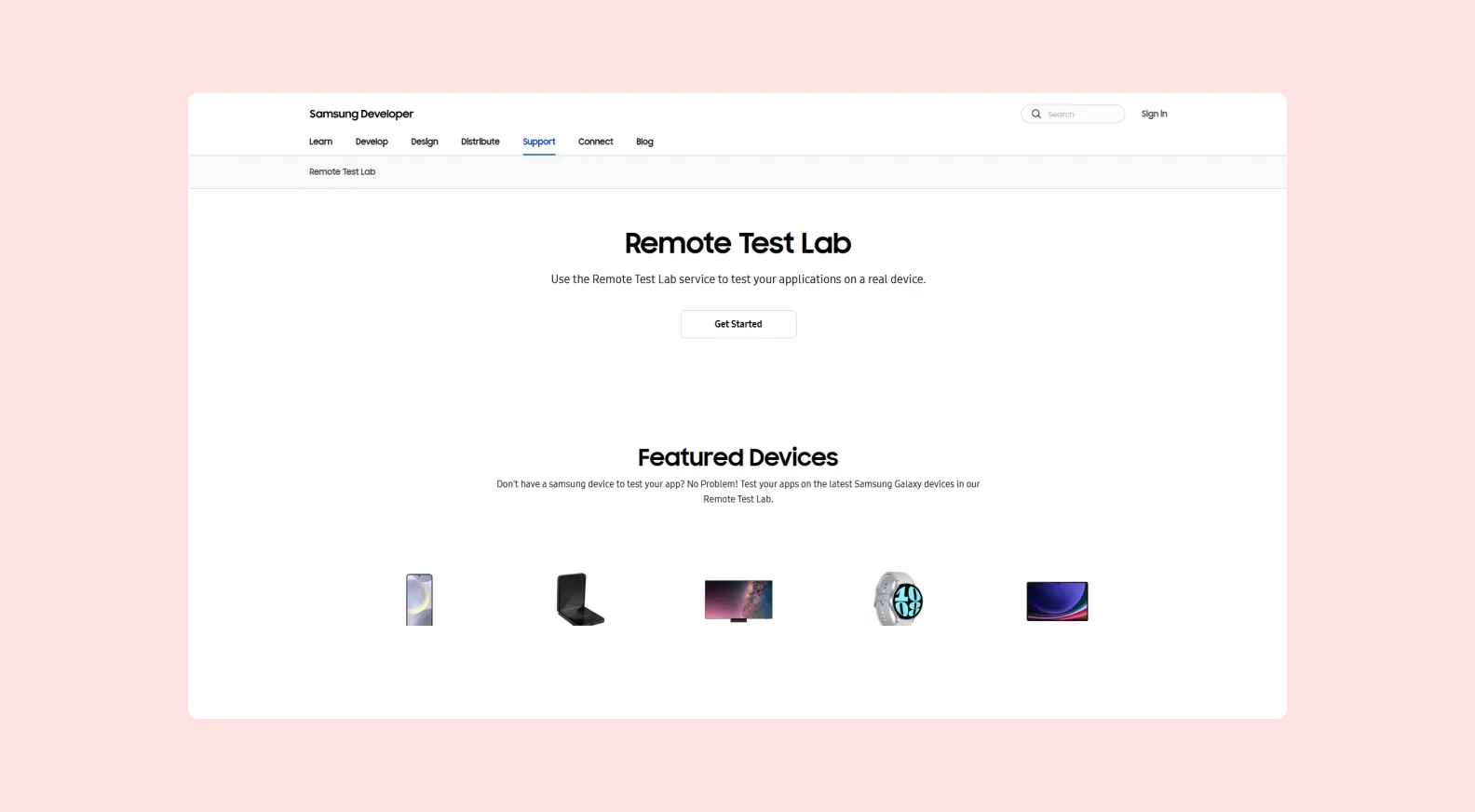 Samsung Remote Test Lab screenshot